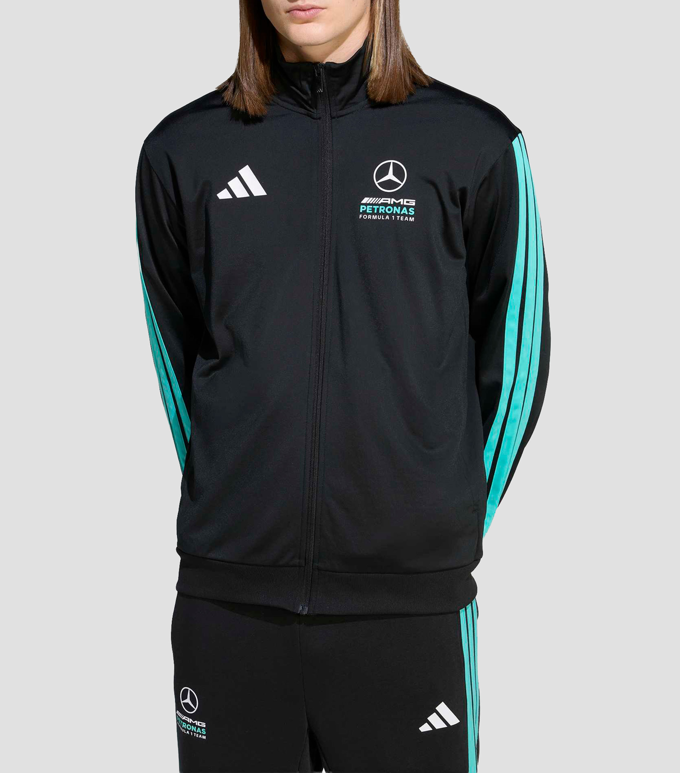Sudadera casual Mercedes - AMG Petronas Formula 1 Team DNA Track Top Hombre