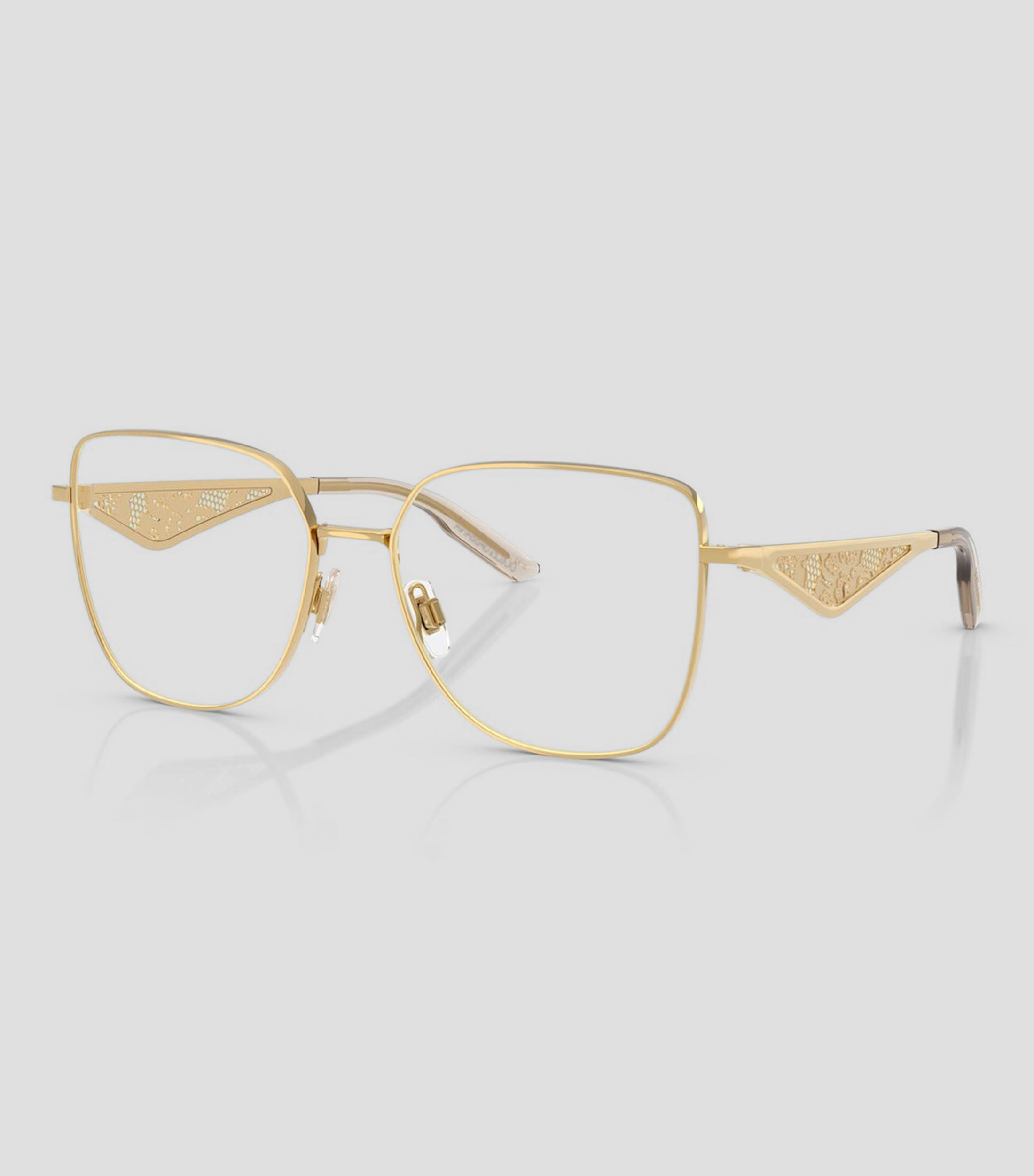 Lentes oftálmicos cuadrados dorados Unisex