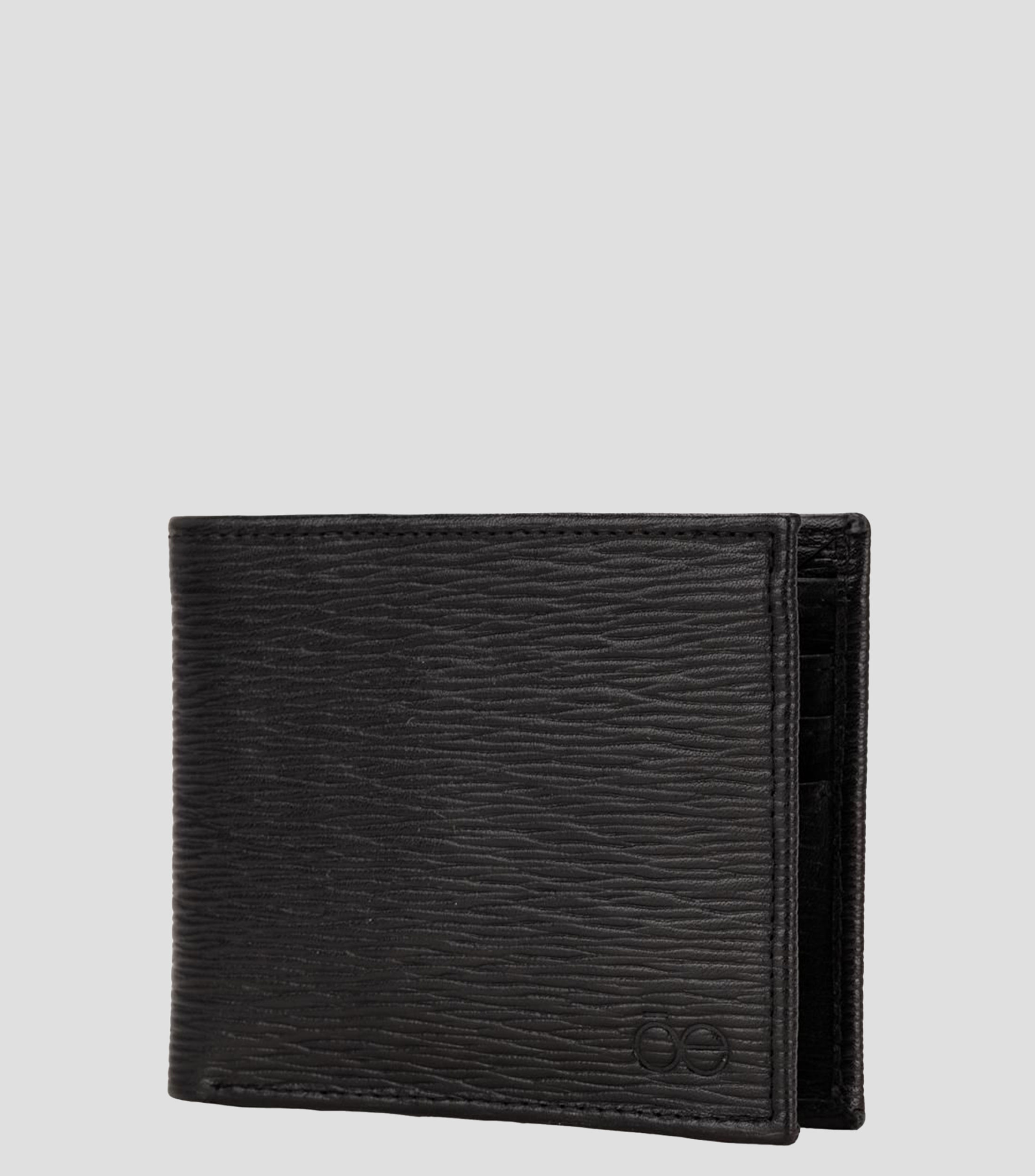Cartera bifold negro en piel Axem lisa Hombre