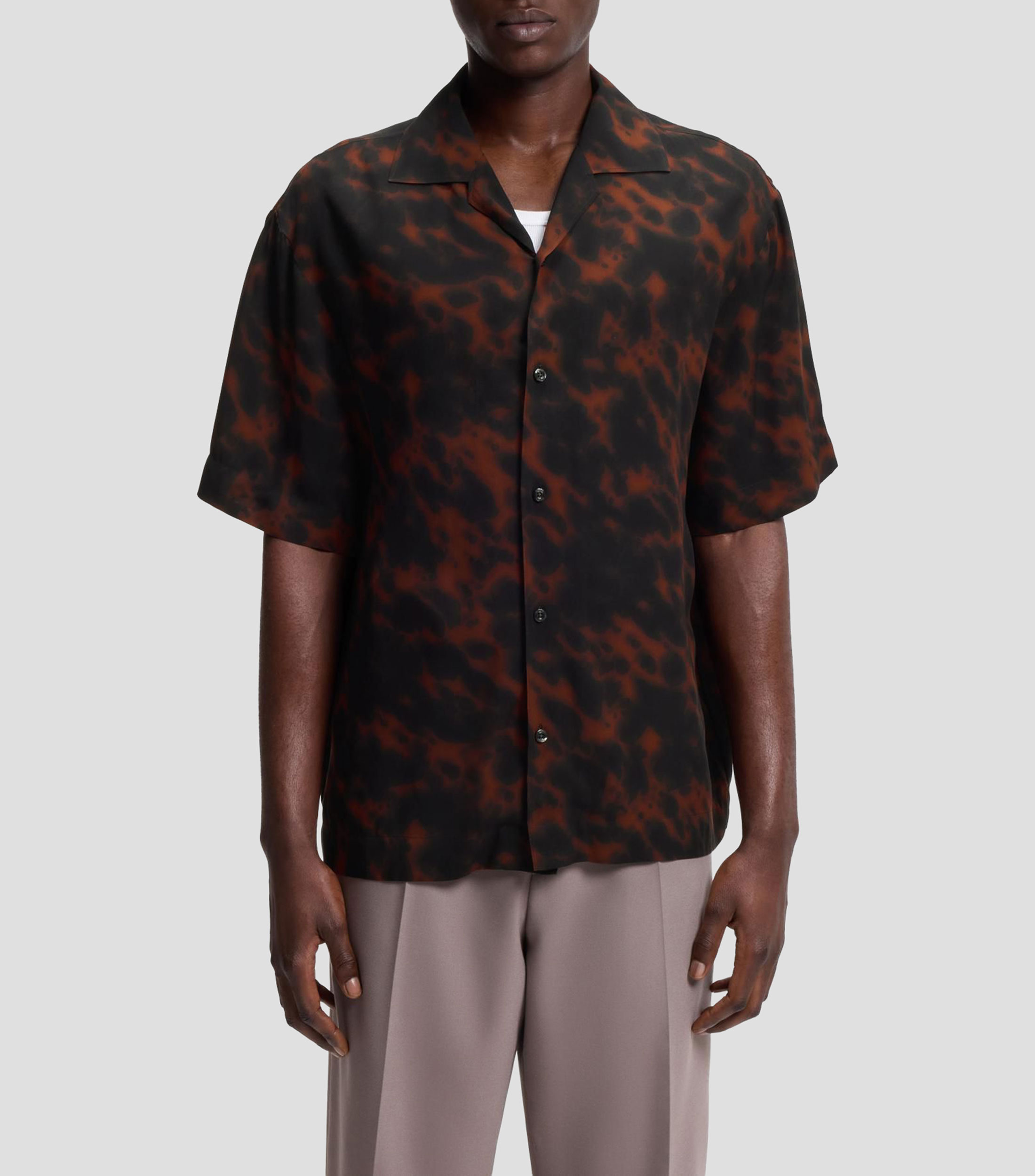 Camisa oversized con estampado digital Hombre