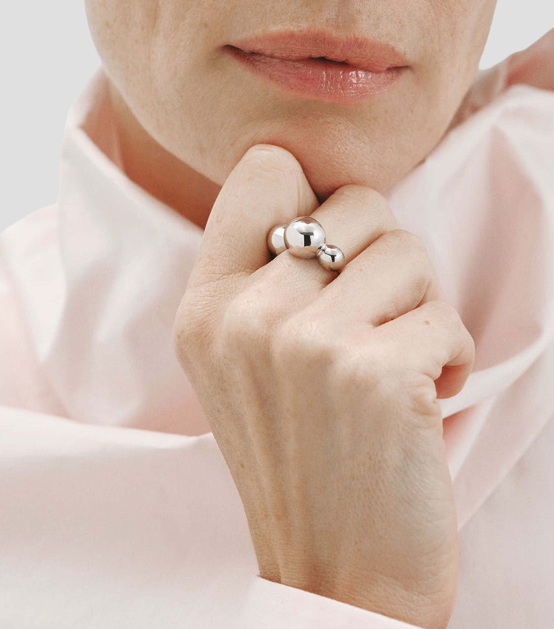 Anillo en Plata .925 esferas Mujer