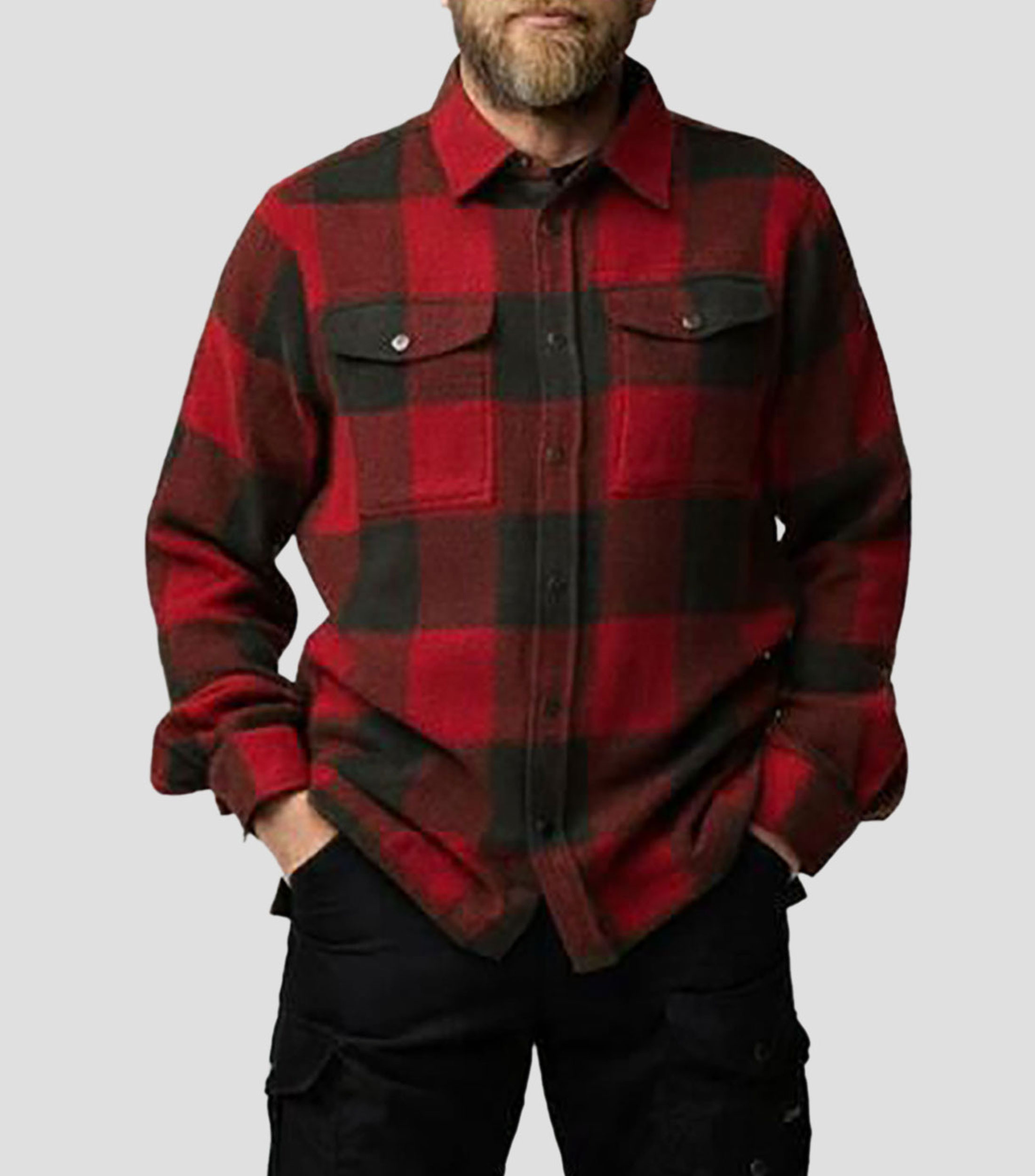 Camisa para senderismo de cuadros en franela Canadá de manga larga Hombre