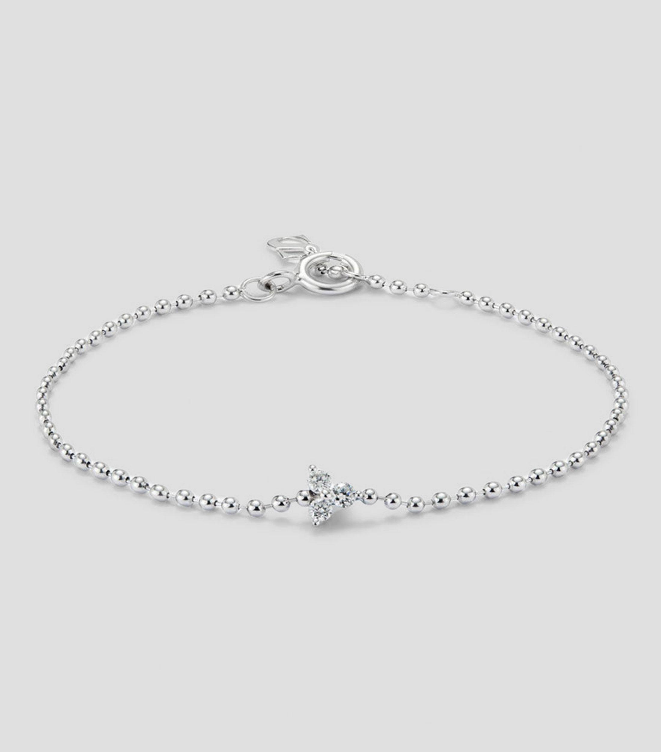 Pulsera en oro blanco de 18 Kilates con diamantes Tris Mujer