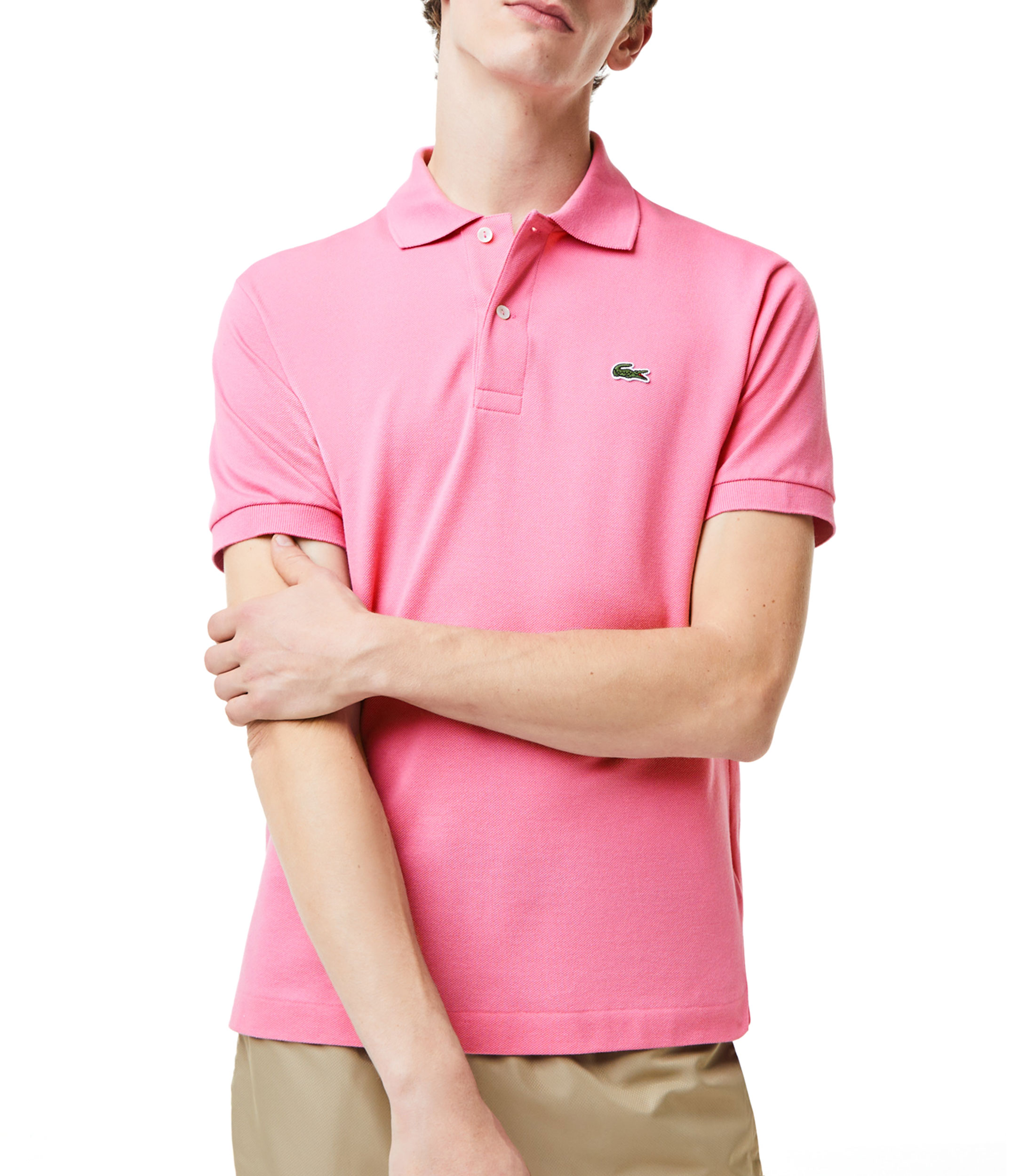 Lacoste: Playera tipo polo rosa con manga cocodrilo Hombre | El Palacio Hierro