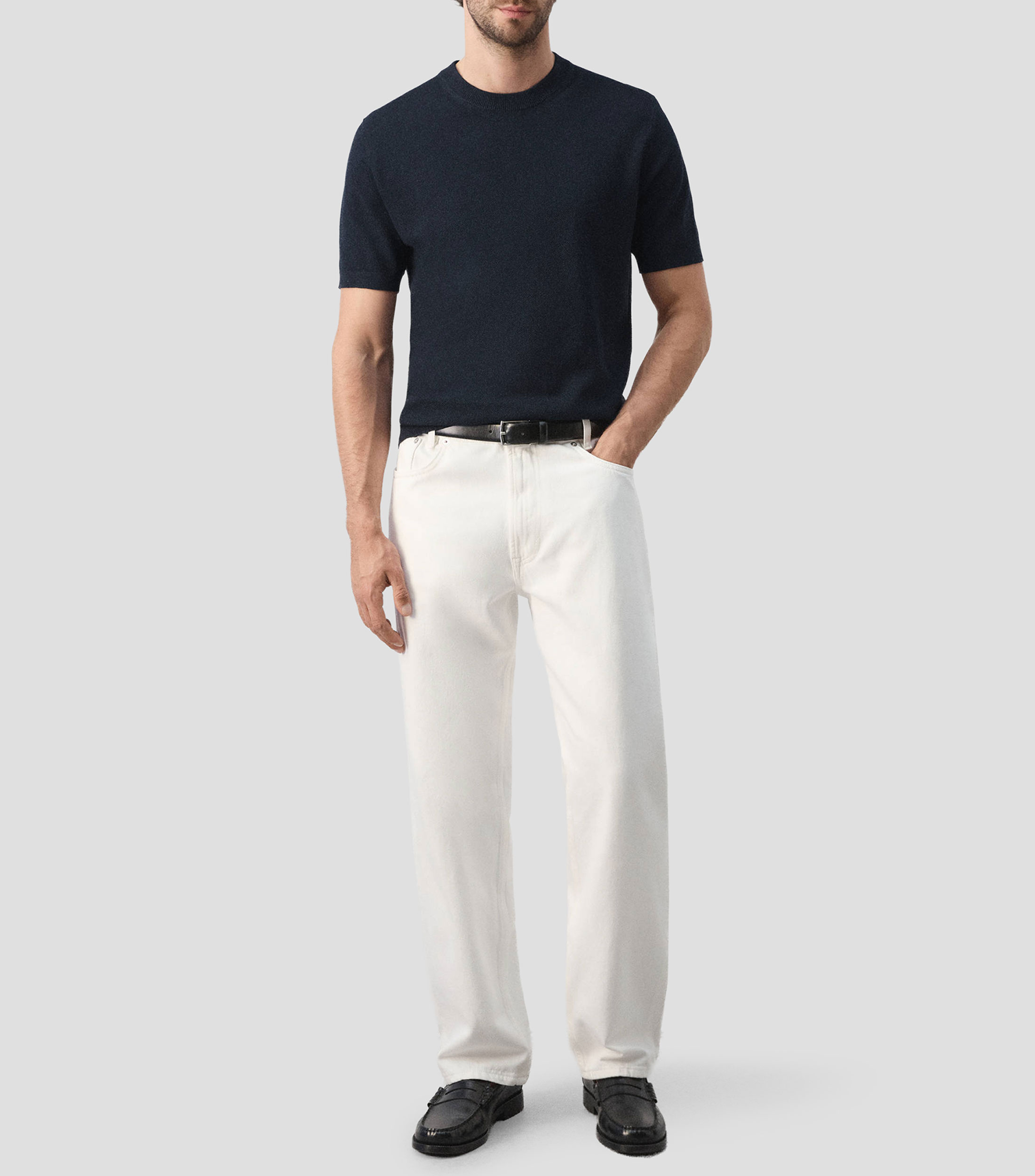 Playera cuello redondo manga corta lisa Hombre