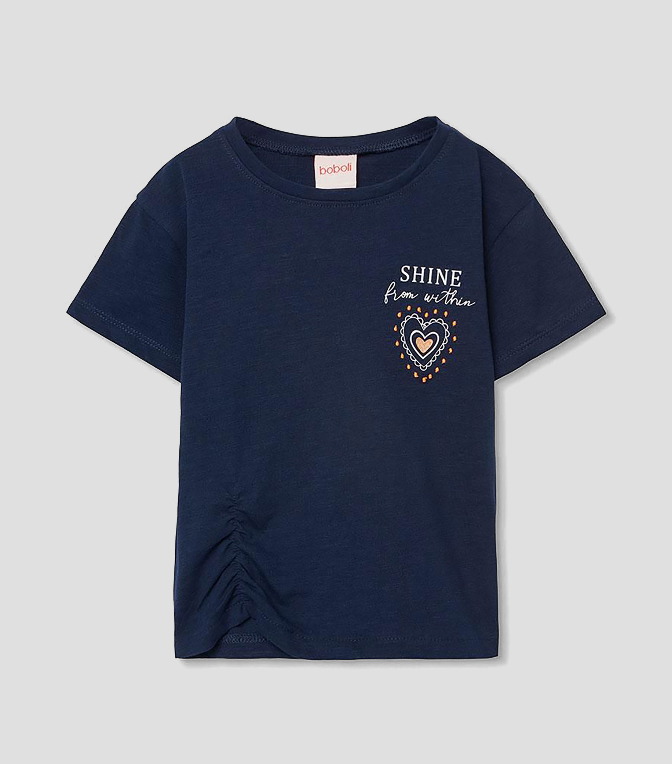 Playera de cuello redondo con manga corta estampada Niña