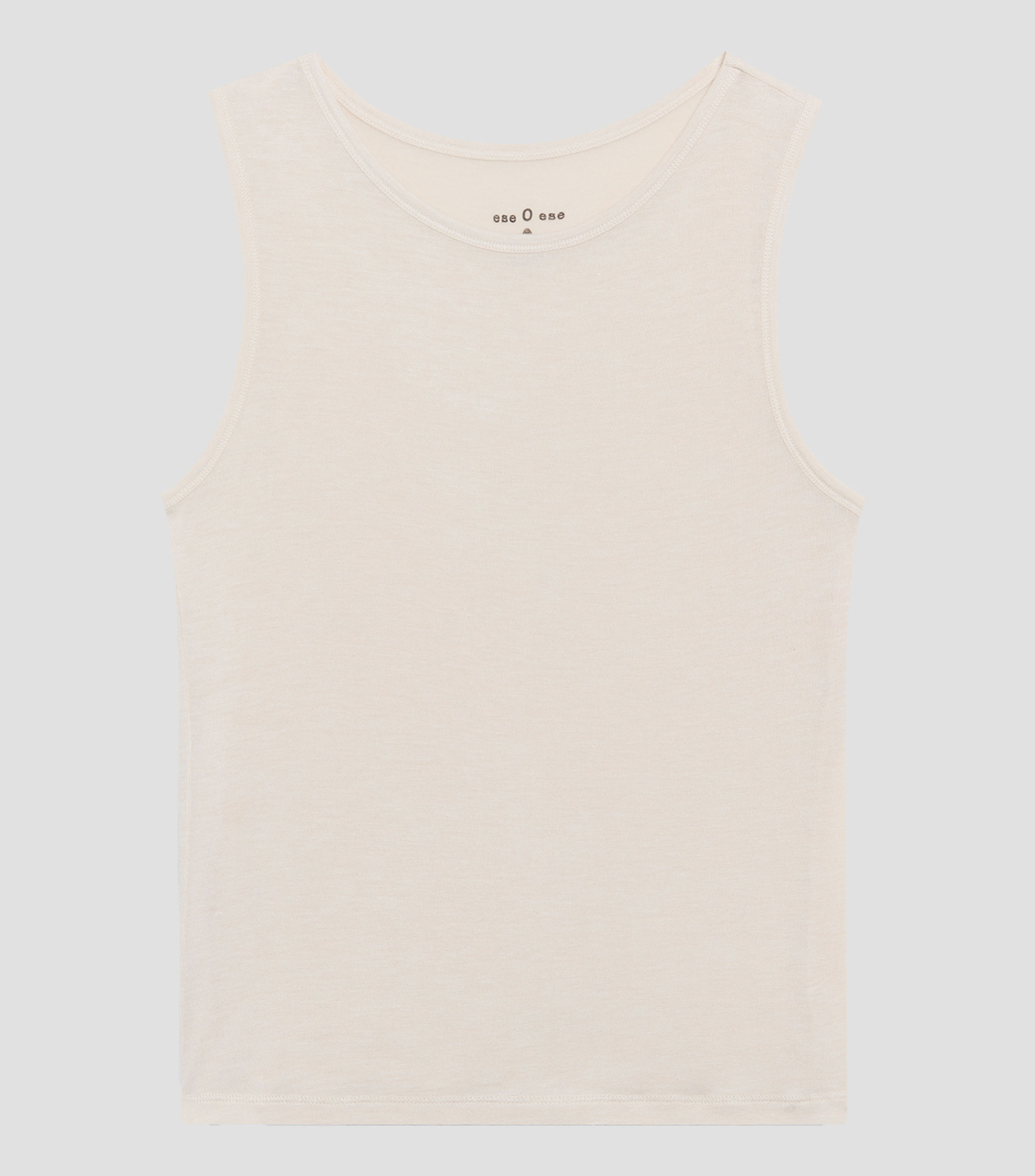 Playera cuello redondo sin mangas lisa Mujer