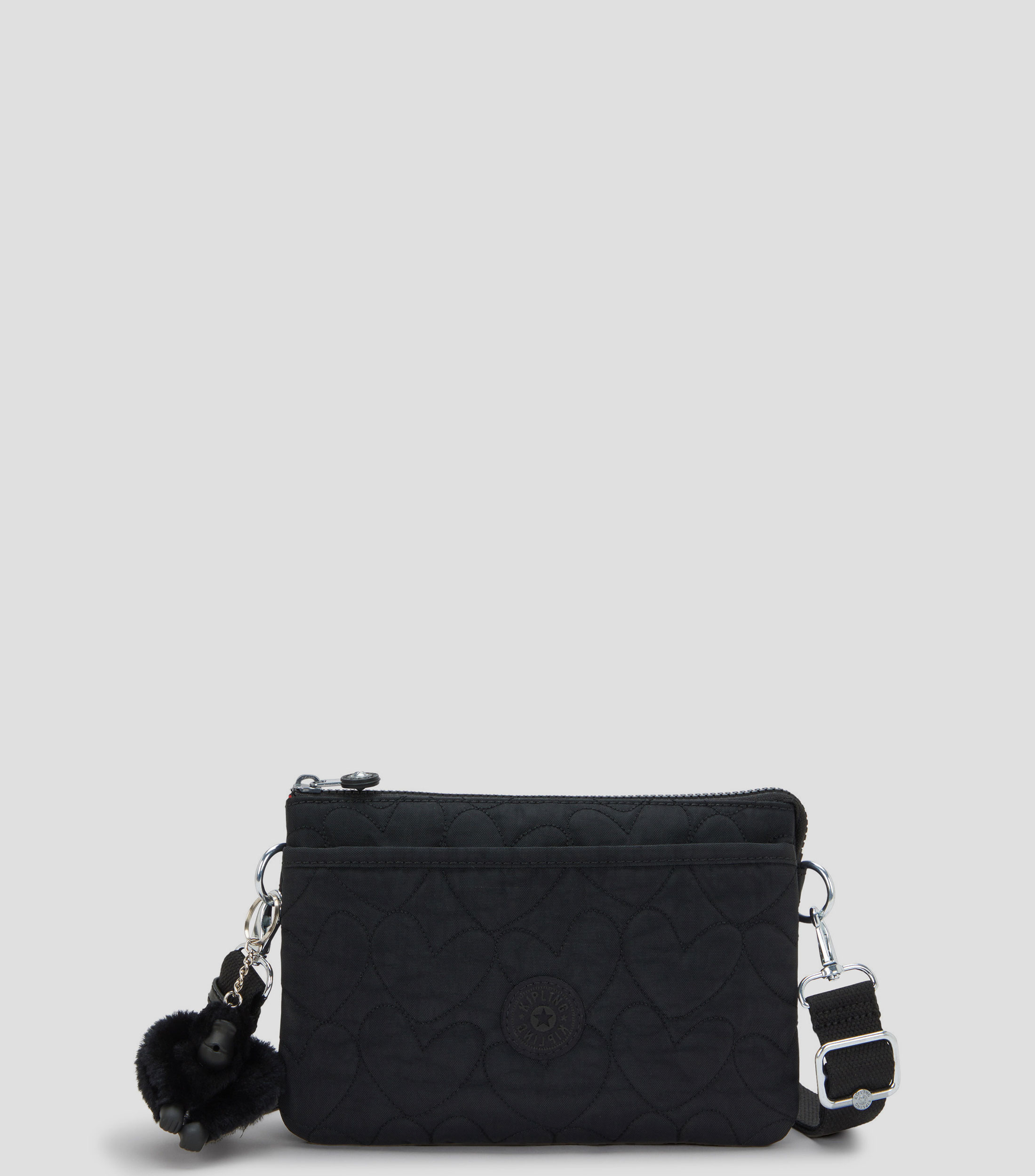 Bolsa Crossbody Negra Riri Many Hearts Lisa Capitonada Mujer