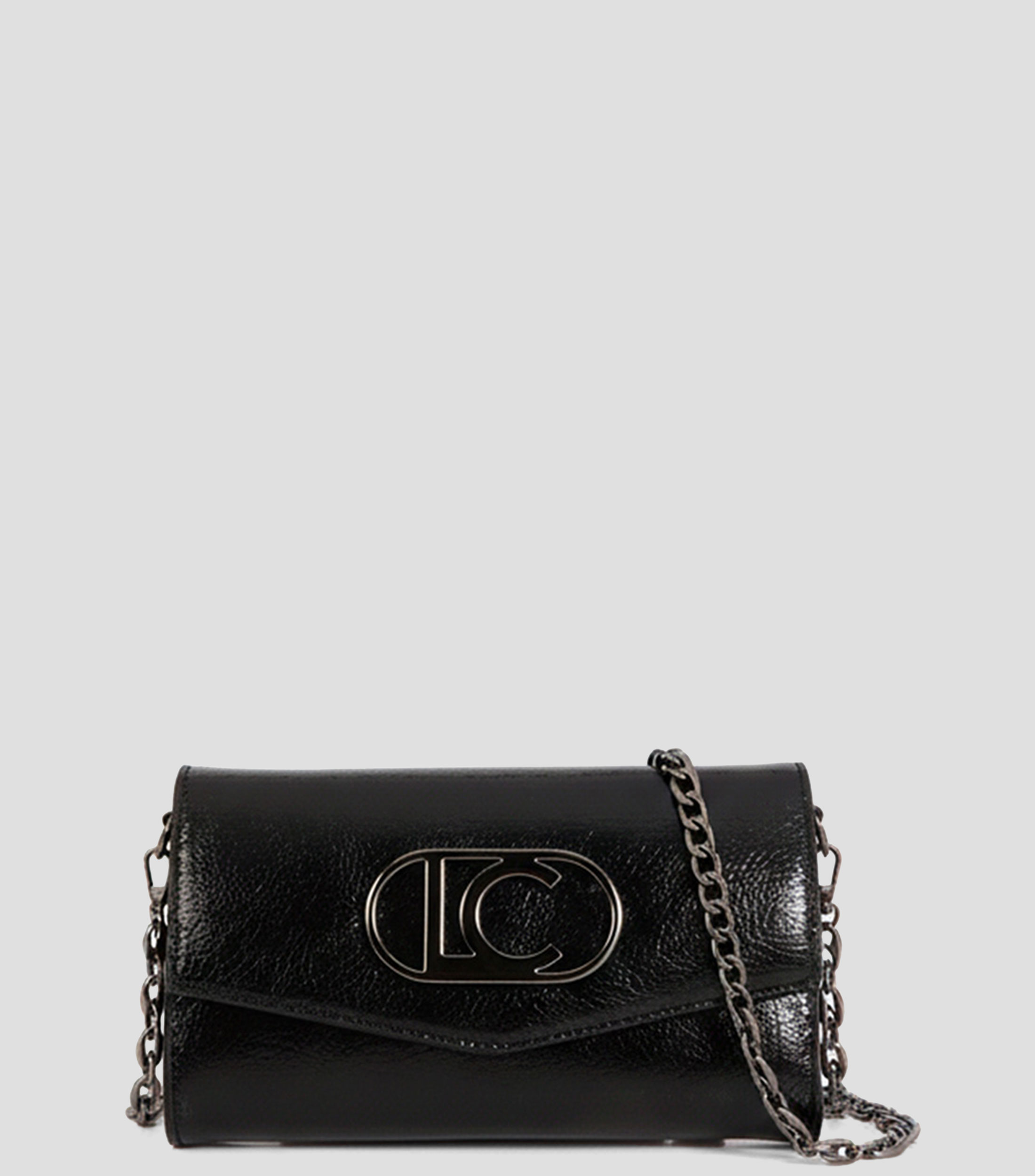 Bolsa crossbody lisa con detalle texturizado Mujer