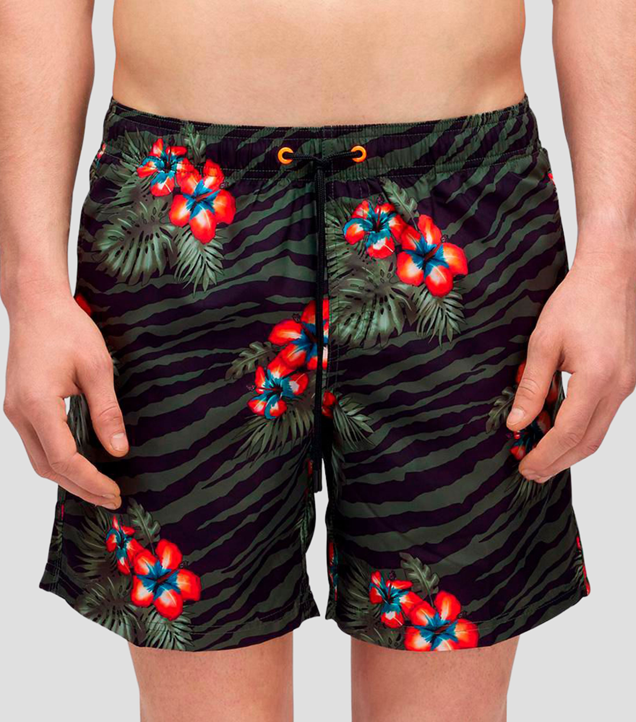 Traje de baño corto estampado Hombre