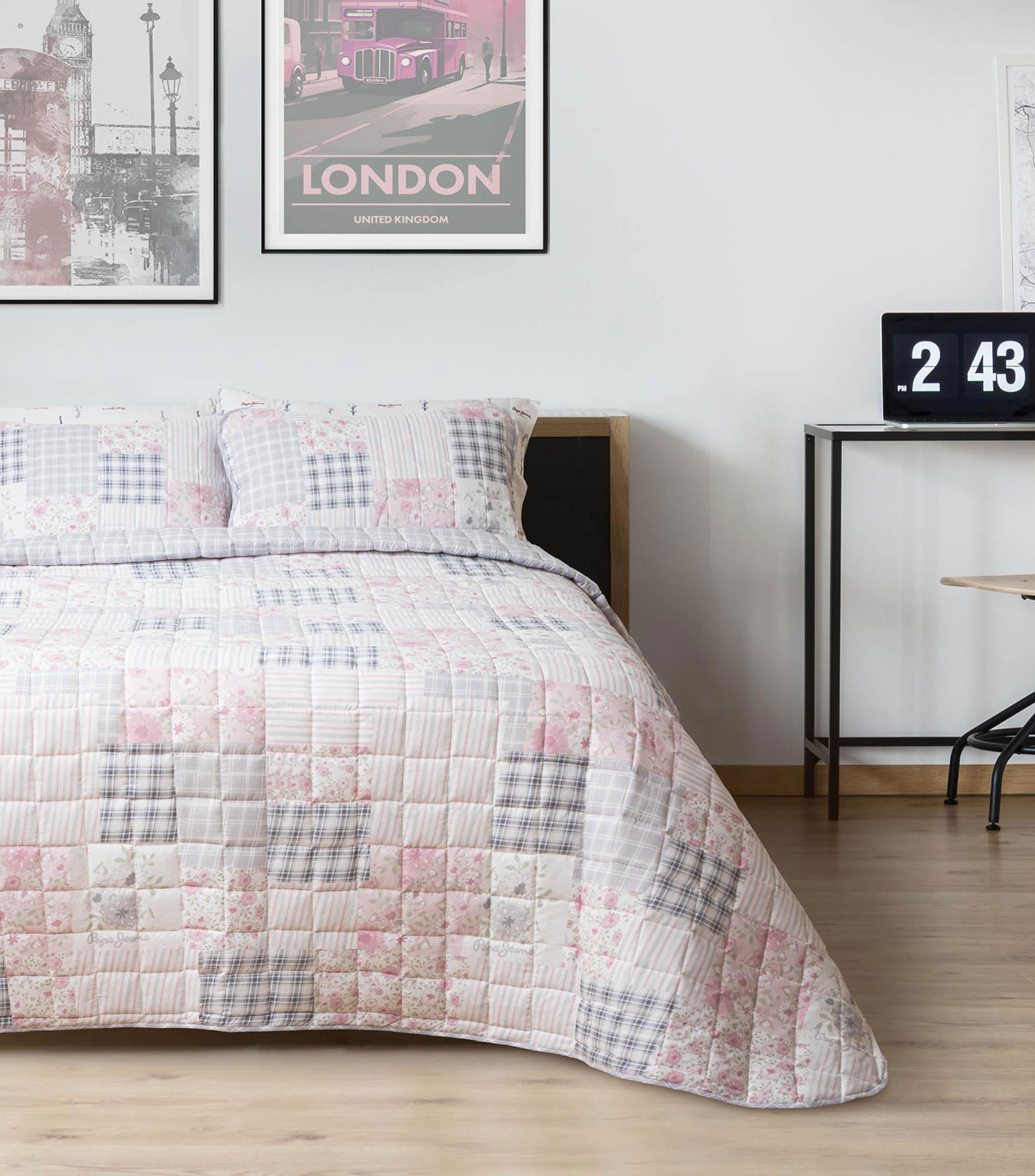Juego de colcha King Size en Algodon Hallie Pink
