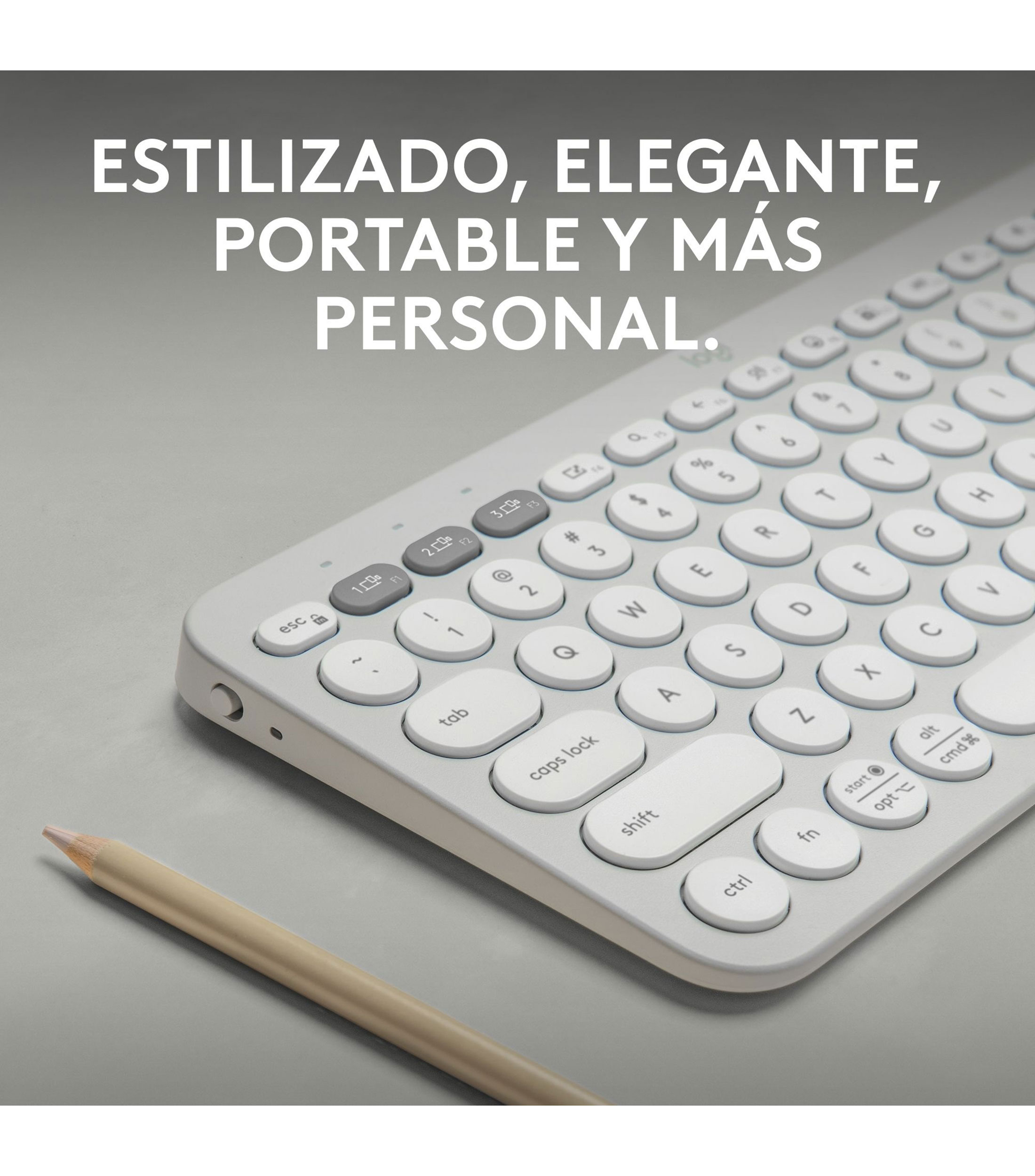 Teclado Inalámbrico Pebble Keys 2 K380s Blanco