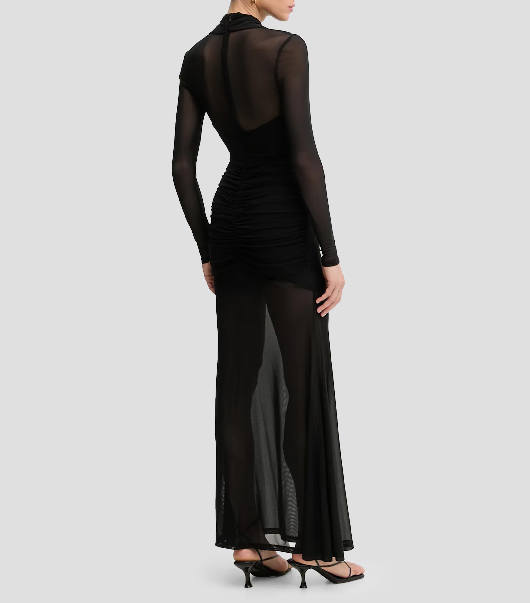 Vestido de fiesta largo de manga larga liso Mujer