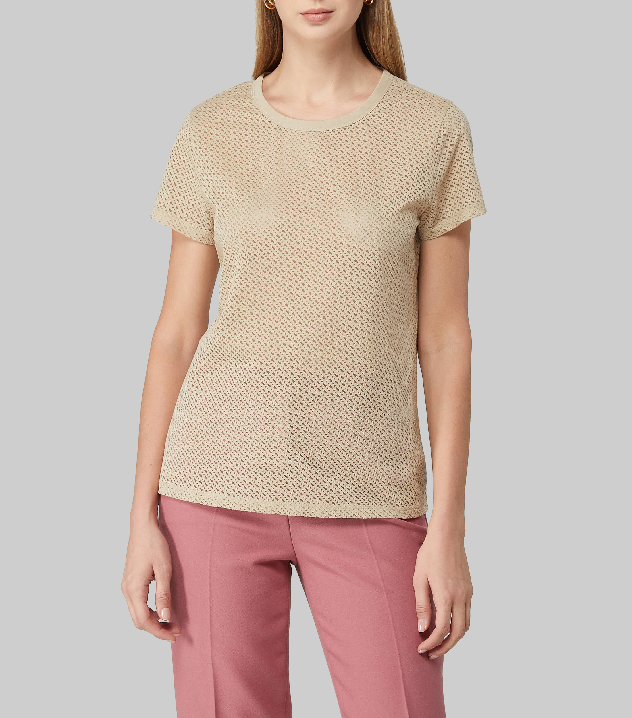 Playera de cuello redondo y manga corta Mujer