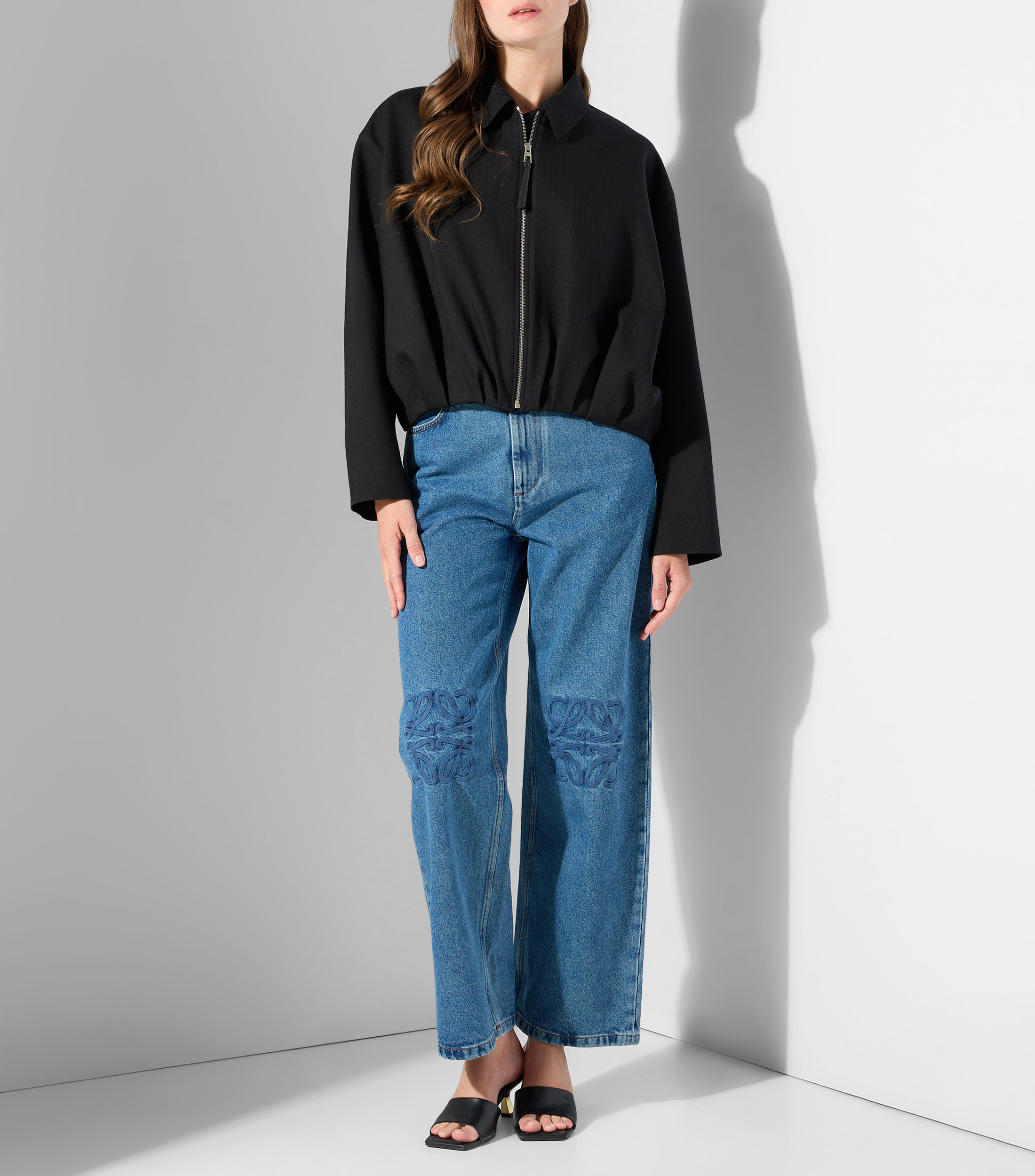 Anagrama jeans holgados de mezclilla Mujer