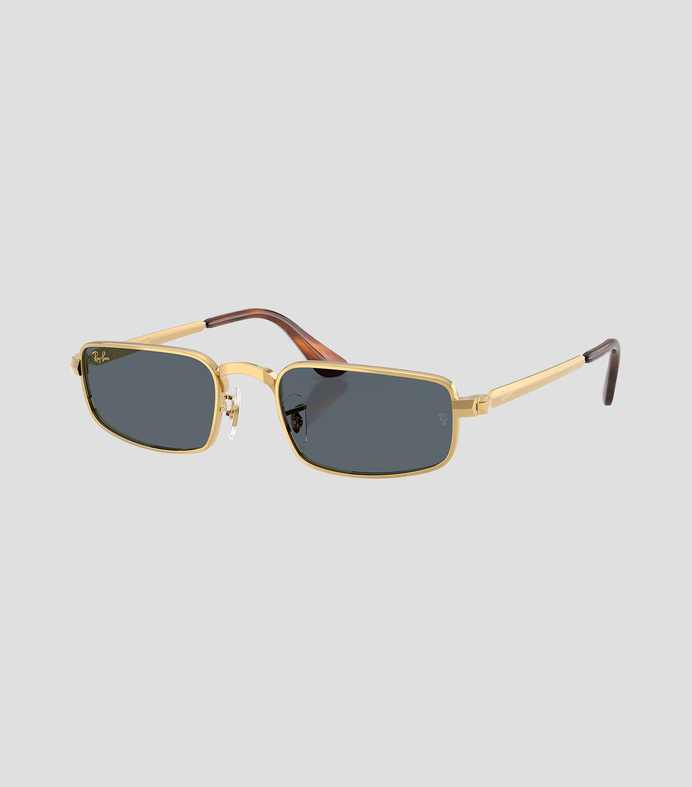 Lentes de sol rectangulares dorados Unisex