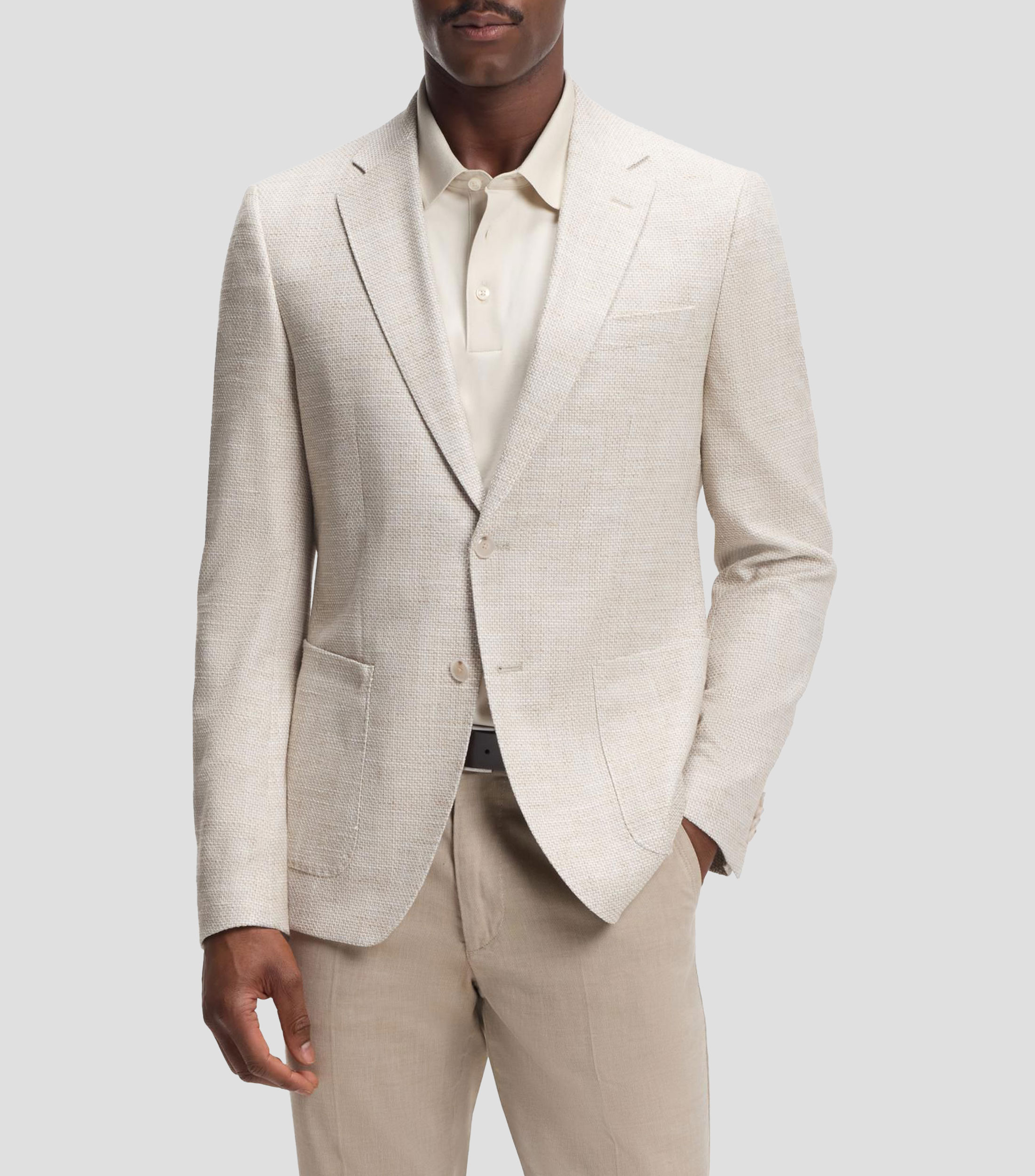 Blazer regular estampado en algodón elástico Hombre