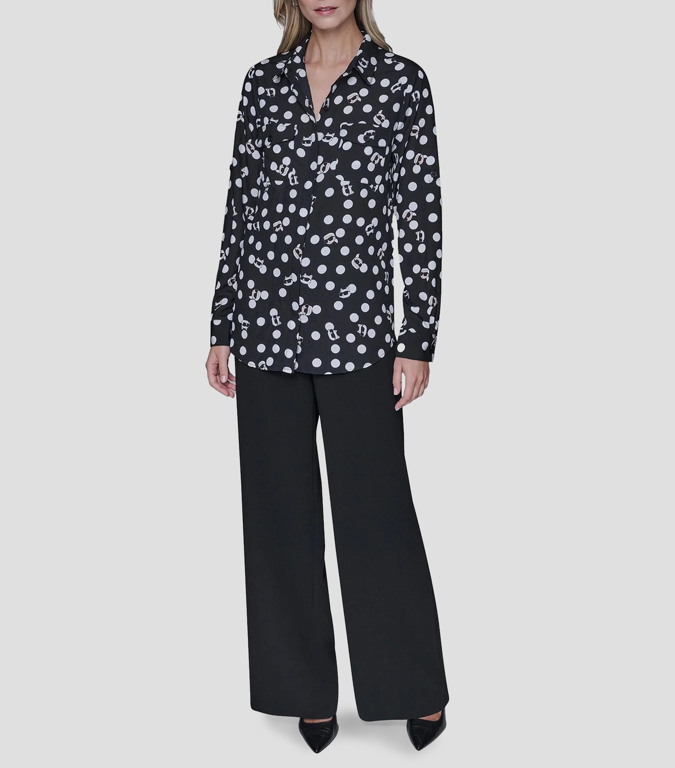 Camisa estampada manga larga Mujer