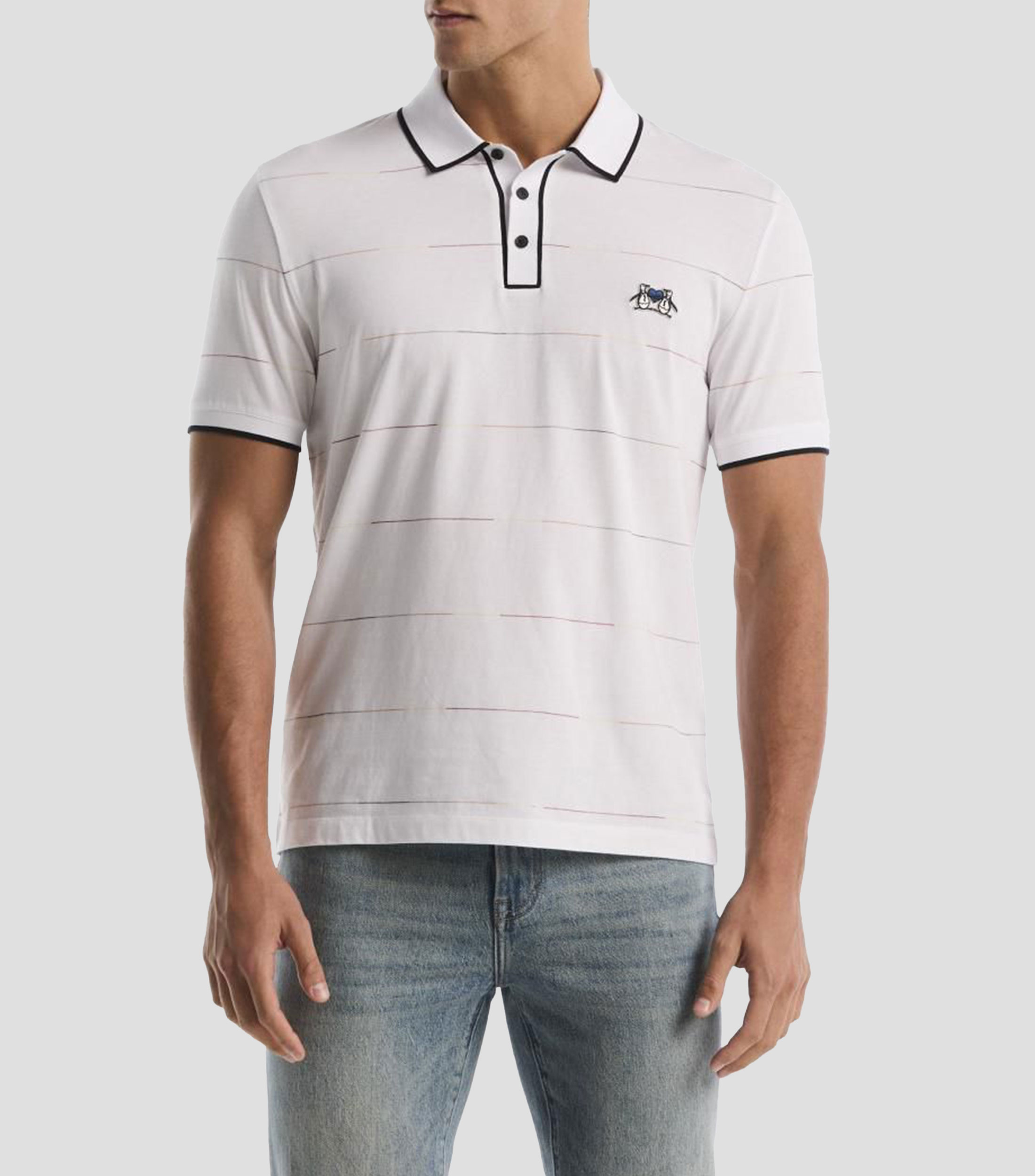 Playera tipo polo manga corta a rayas Hombre