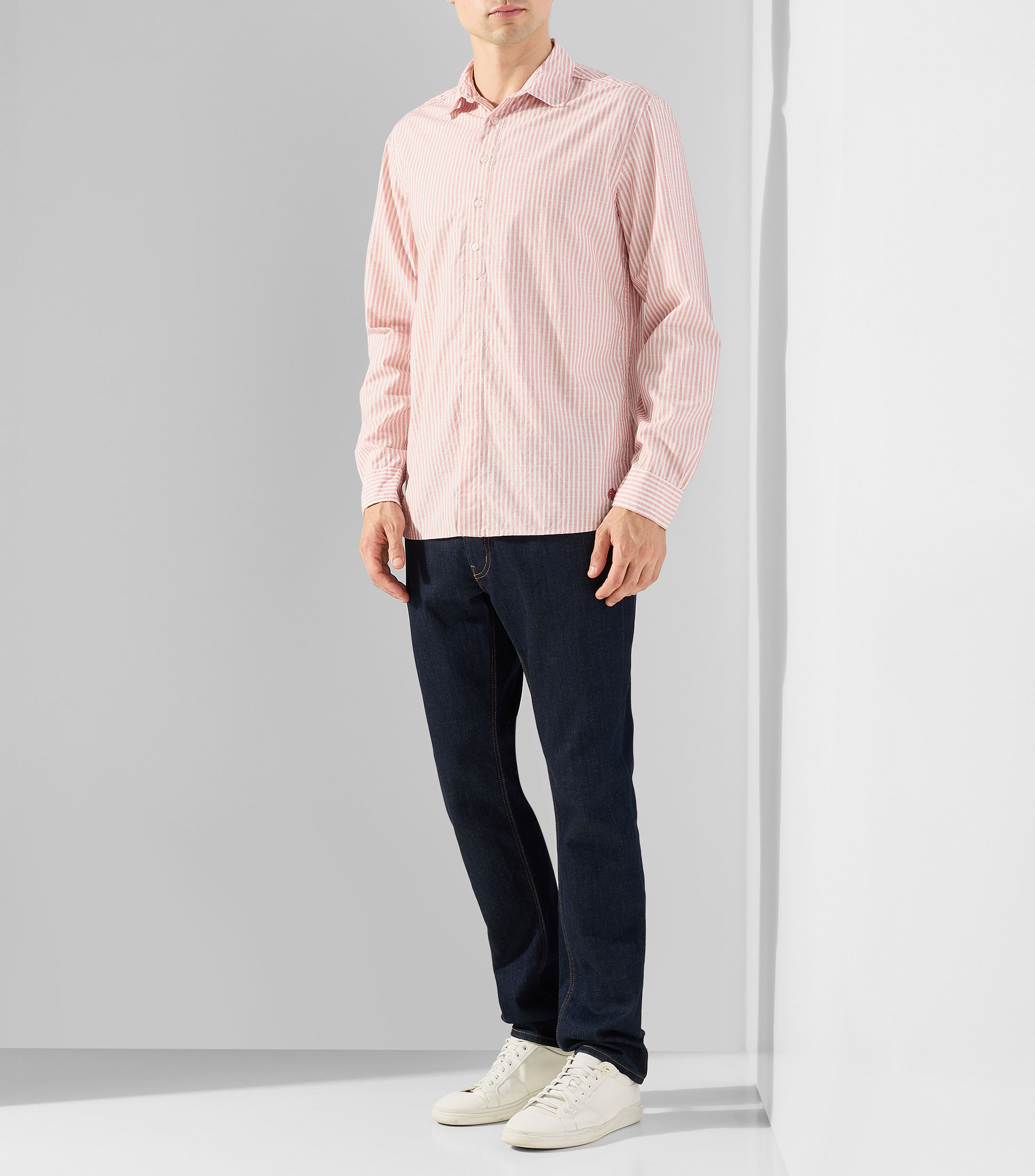 Camisa con rayas manga larga Hombre