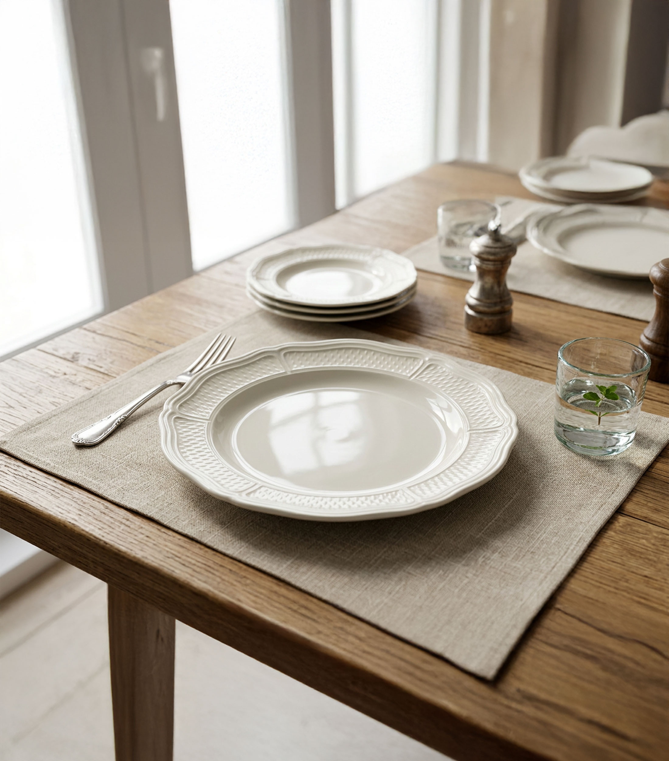 Set 4 platos llanos Pont Choux liso