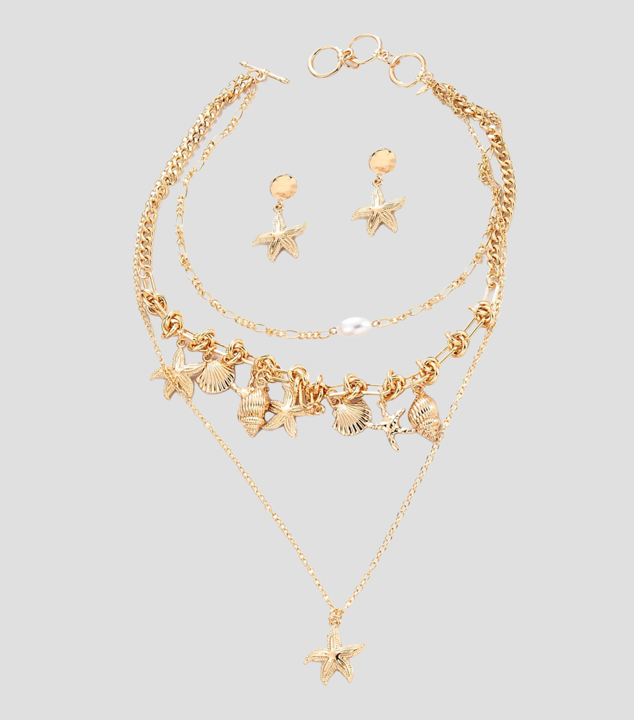 Set collar con aretes Mujer
