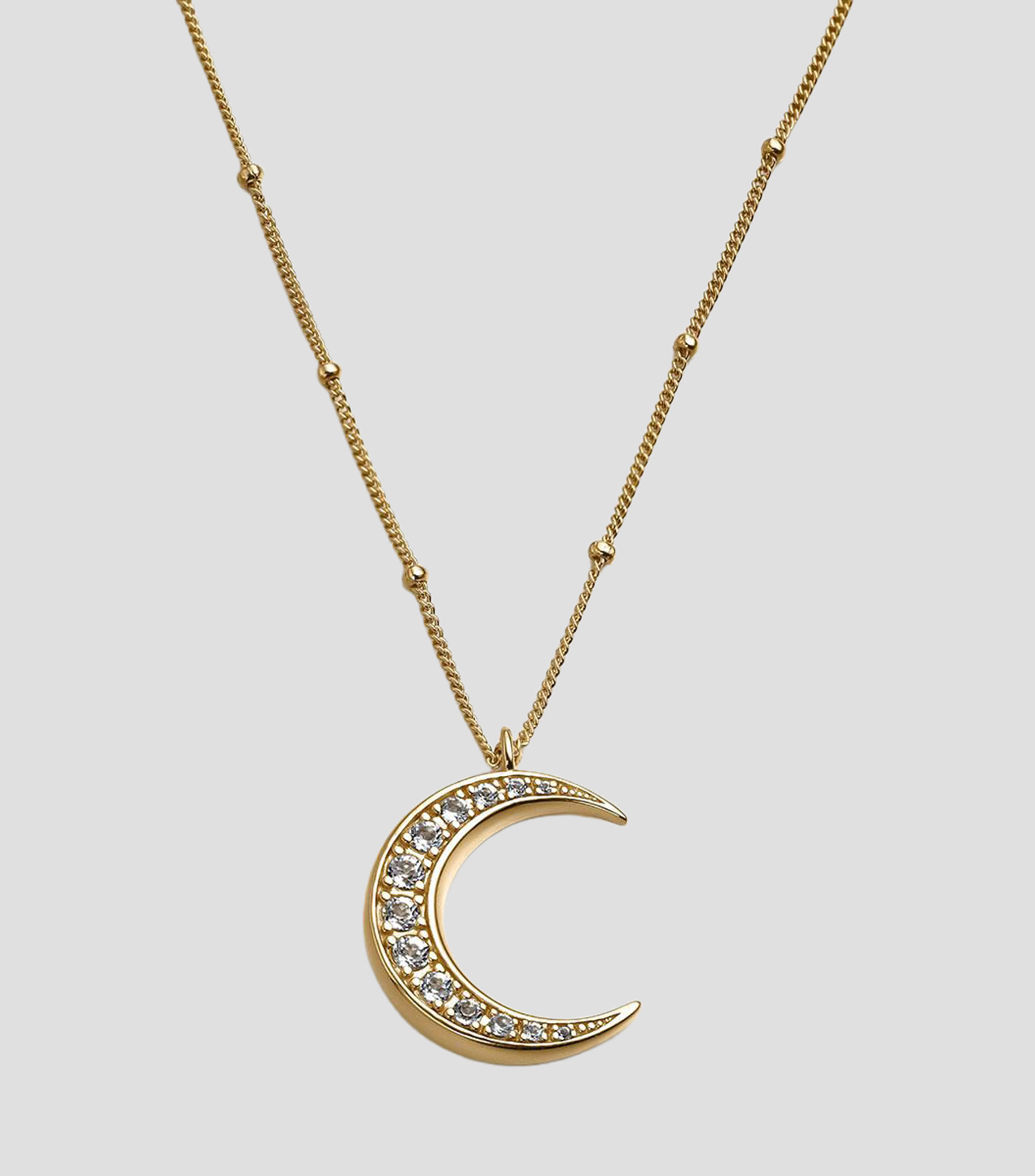 Collar con dije de luna en plata .925 con topacios blancos Florence Mujer