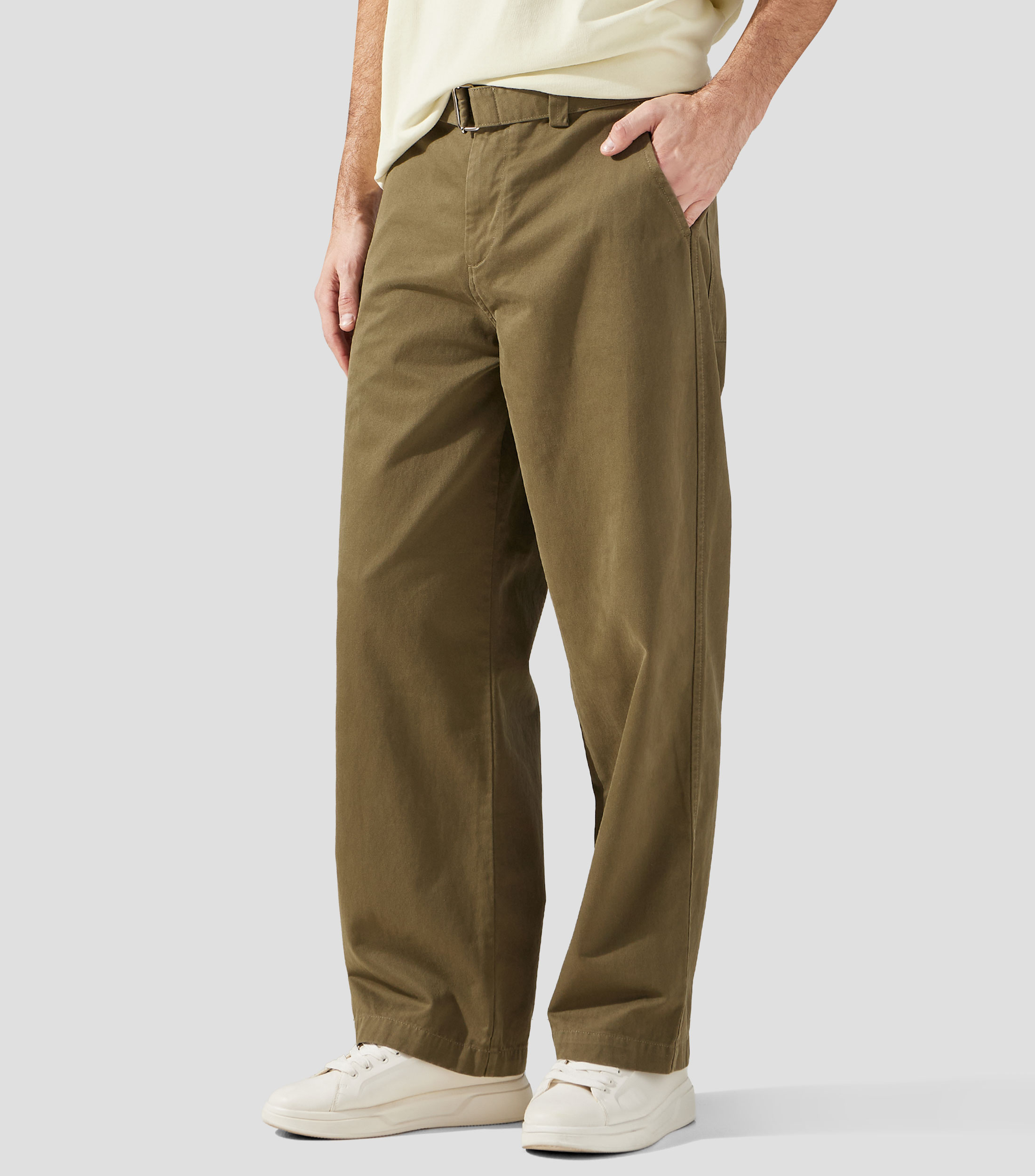 Pantalón con cinturón Hombre