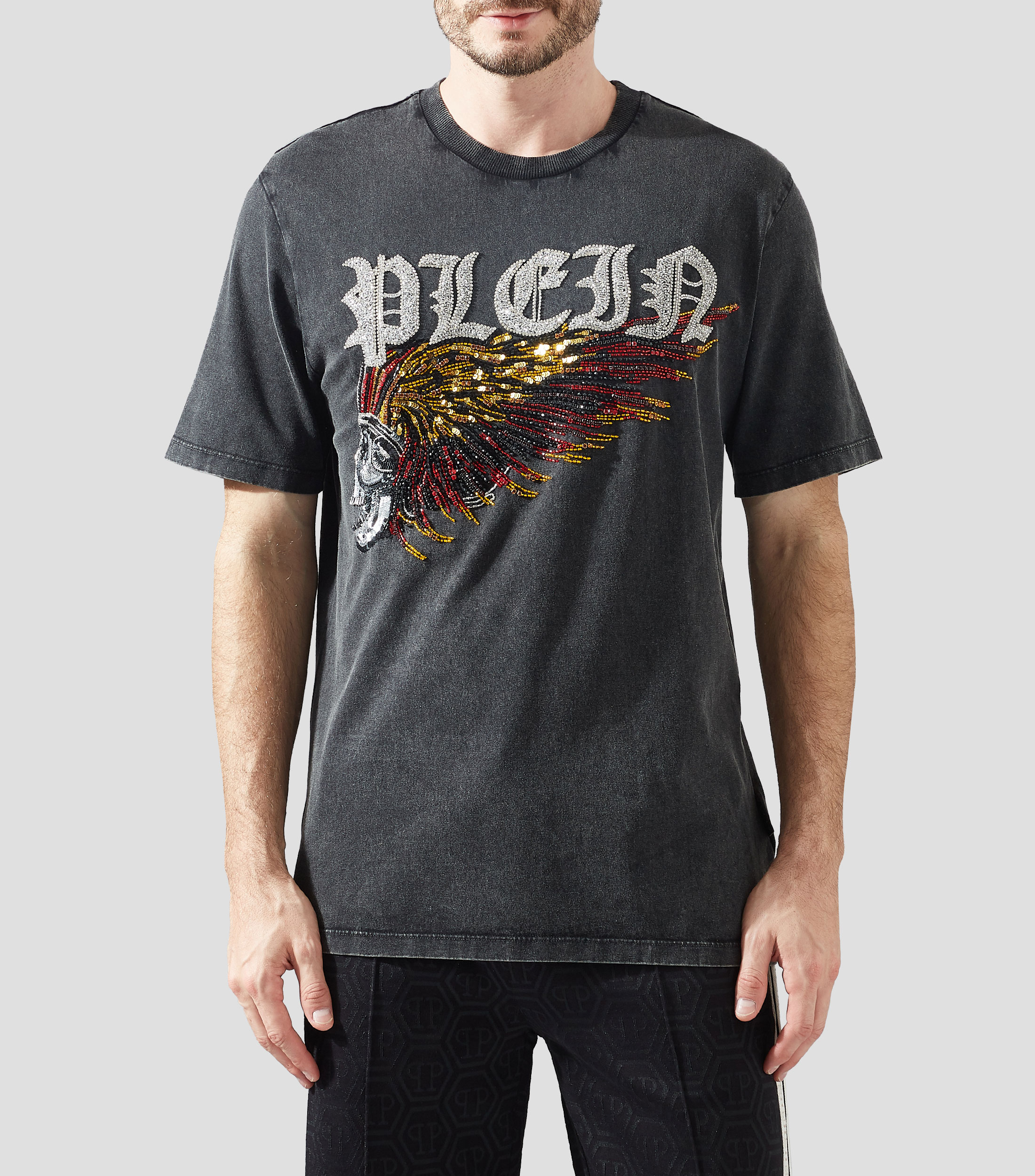 Playera Cuello redondo manga corta jaspeado Hombre