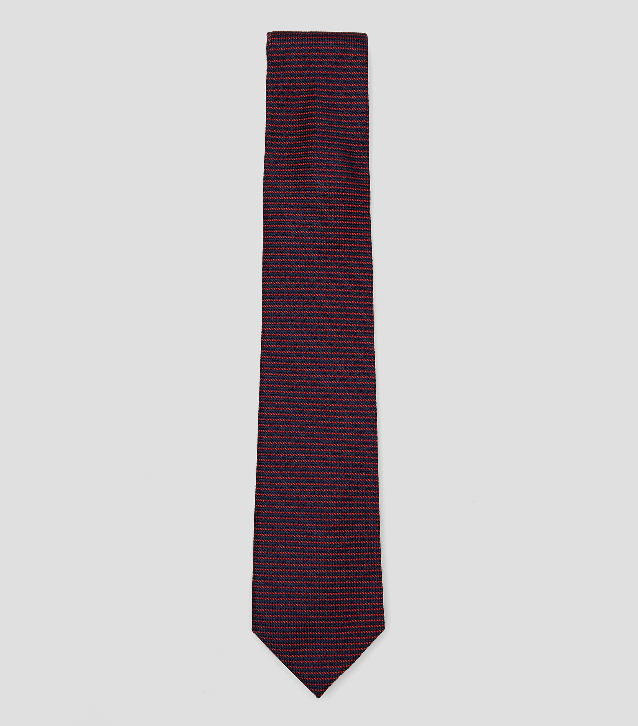 Corbata ancha en seda rojo con jacquard Brera