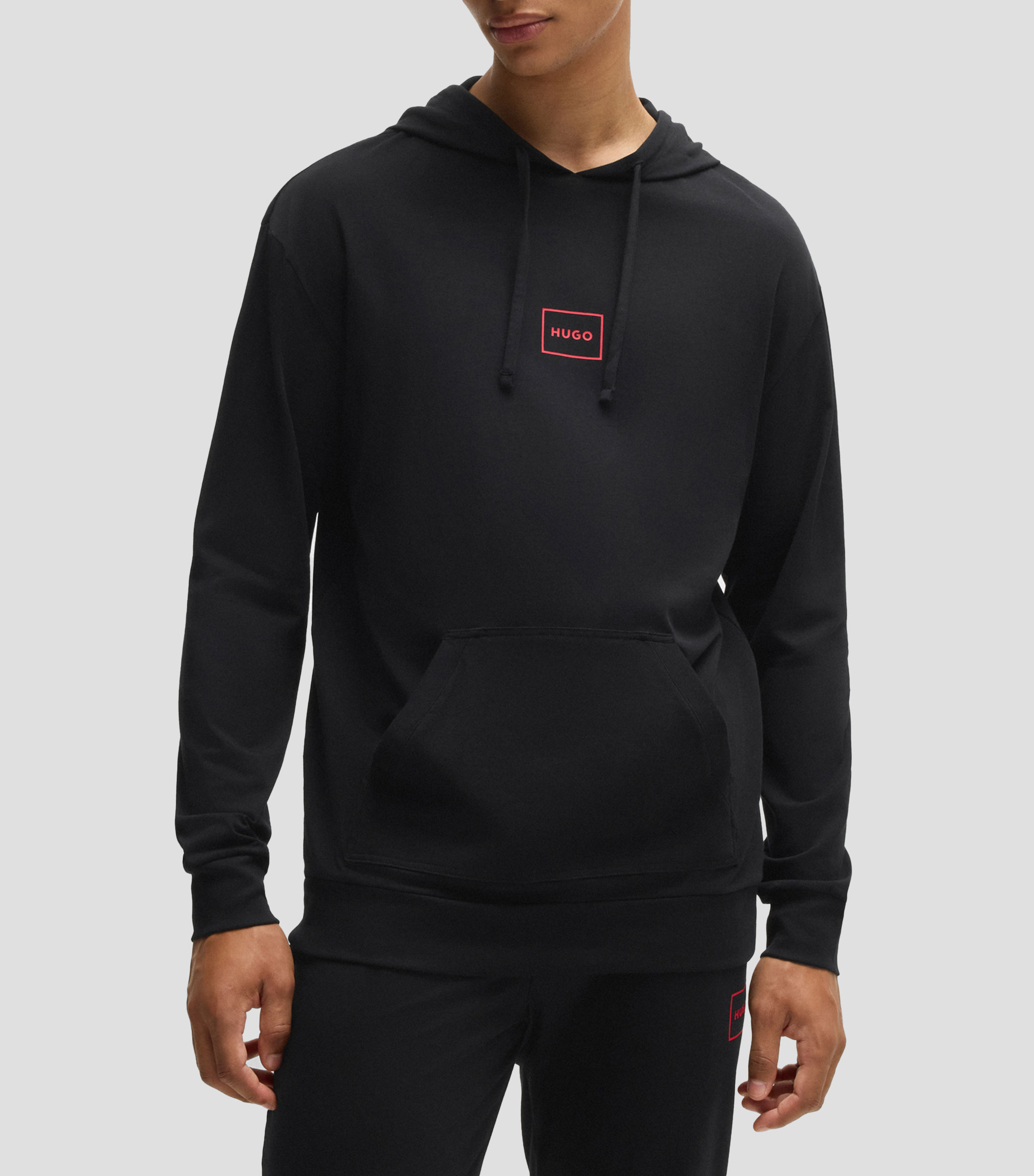 Sudadera con capucha Relaxed Fit de algodon elastico con logo estampado Hombre