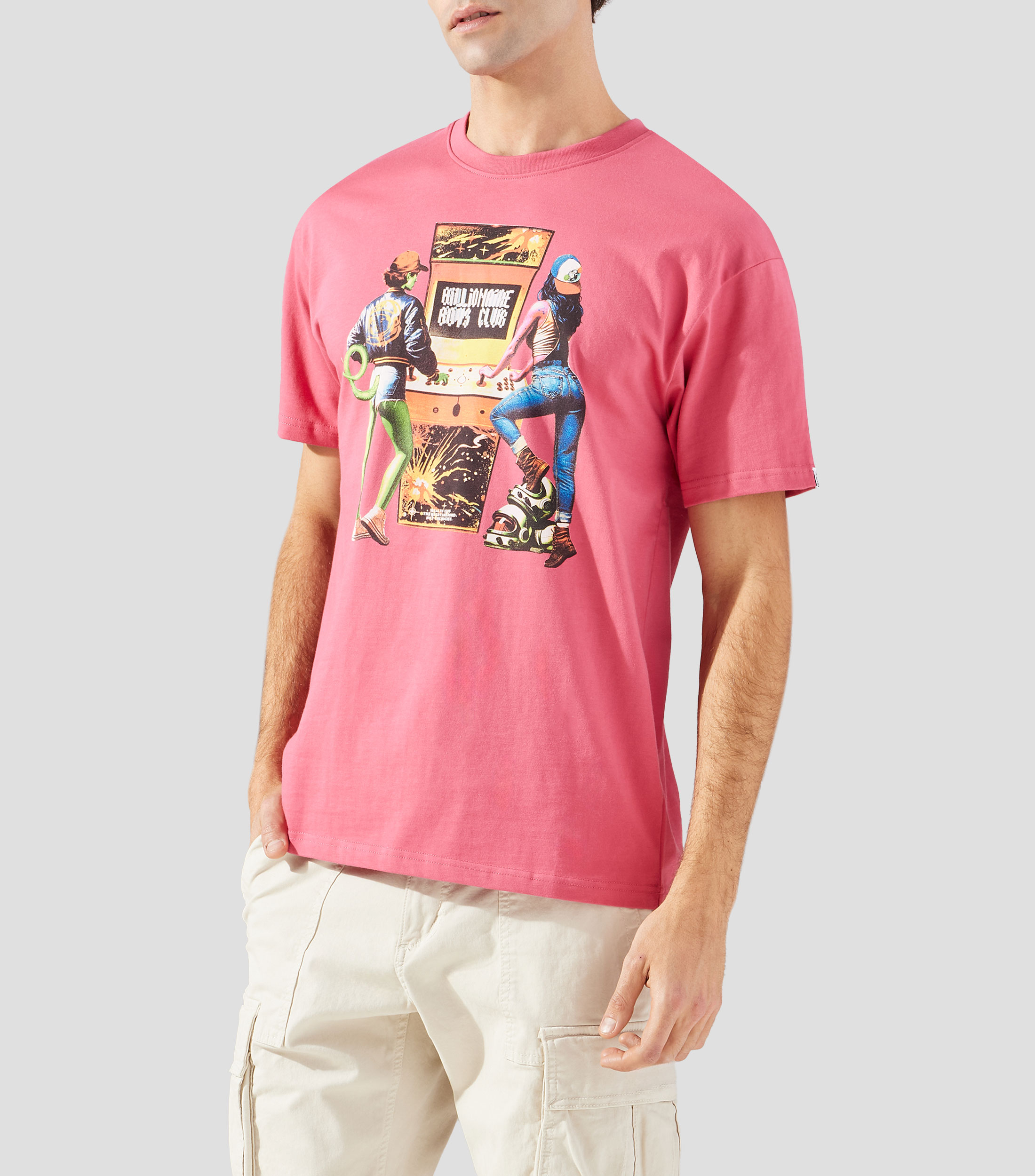 Playera cuello redondo manga corta estampada Hombre