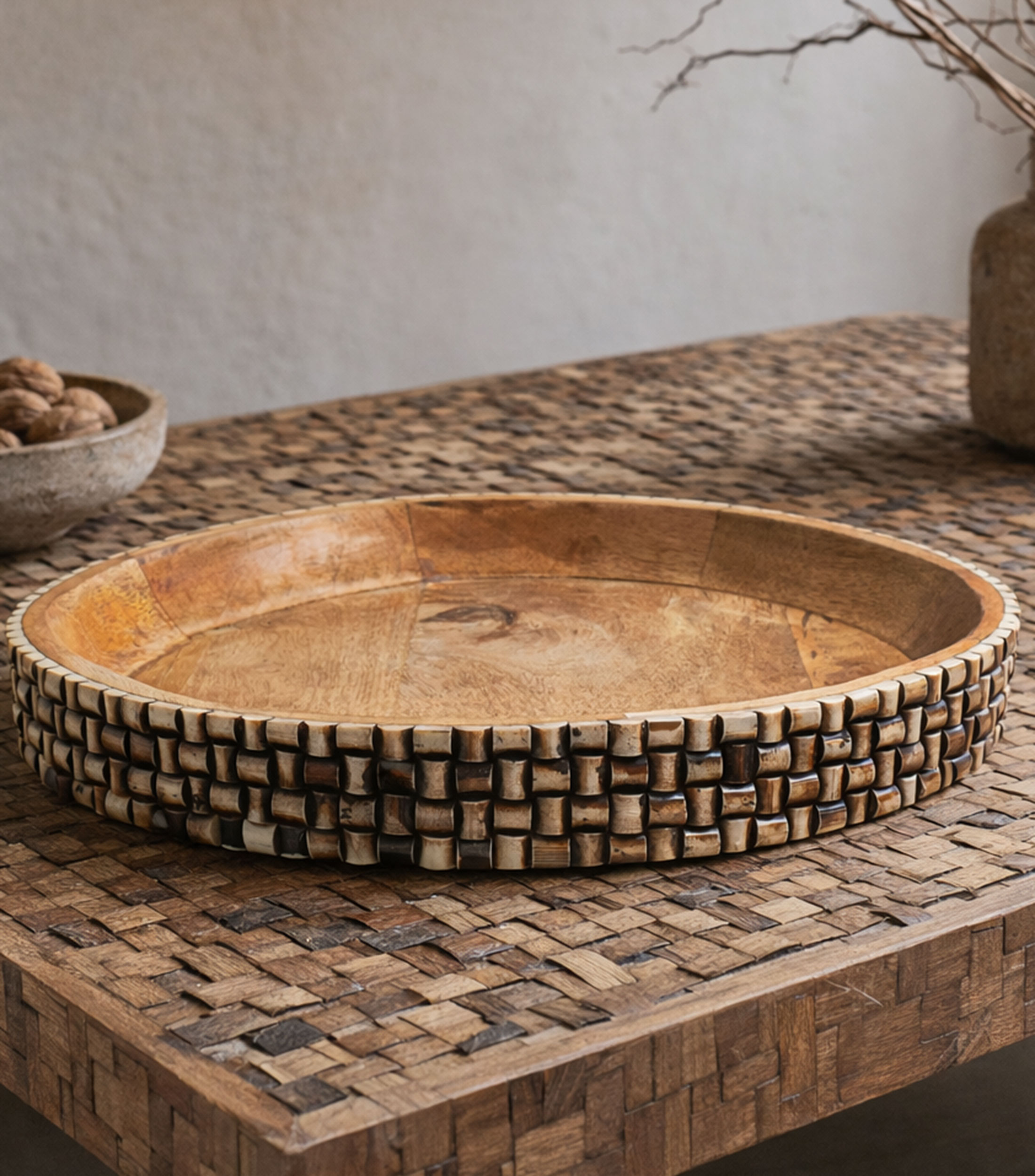 Charola decorativa Bohemia en madera