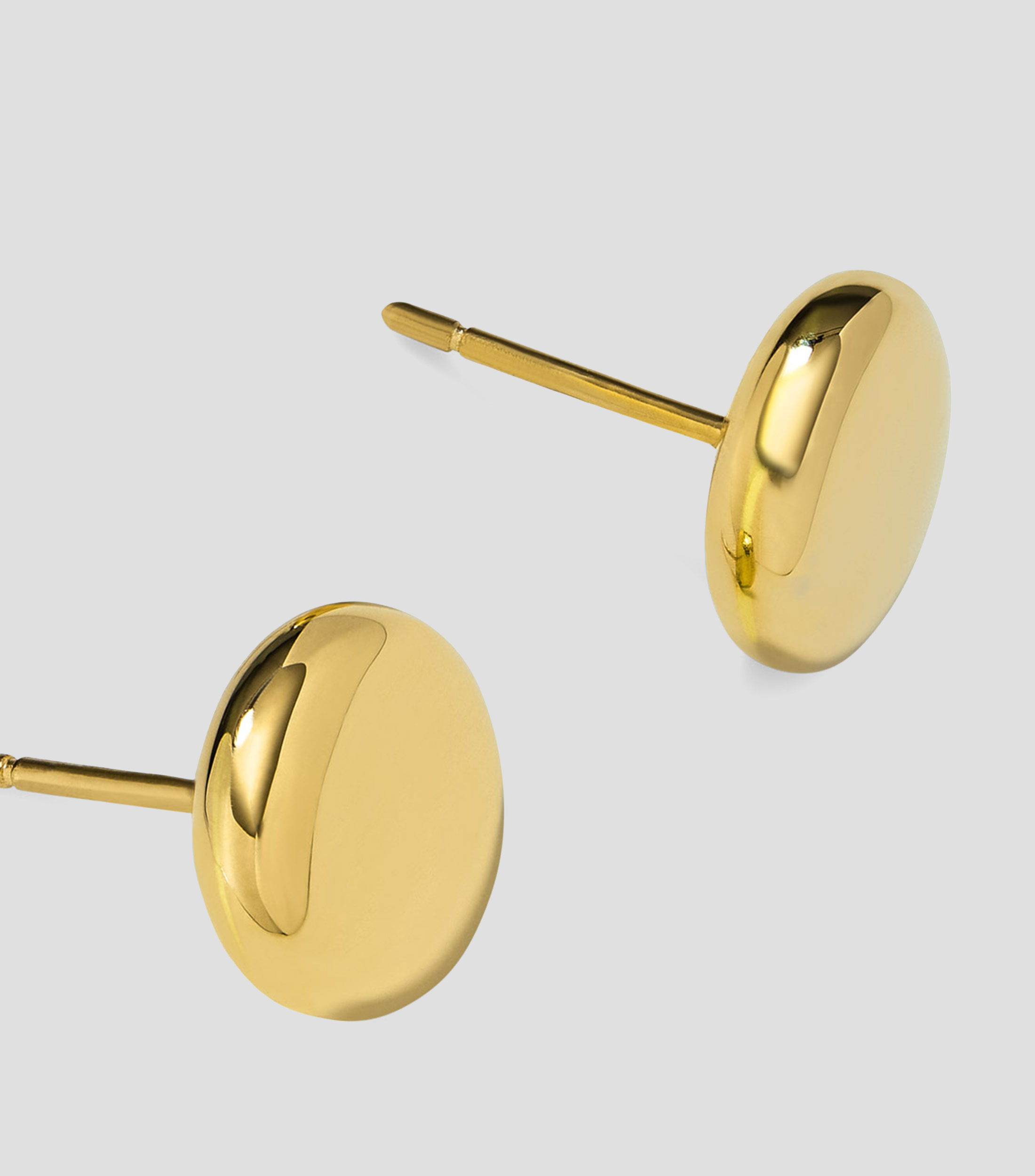 Pendientes de botón en oro amarillo de 18 kilates Mujer