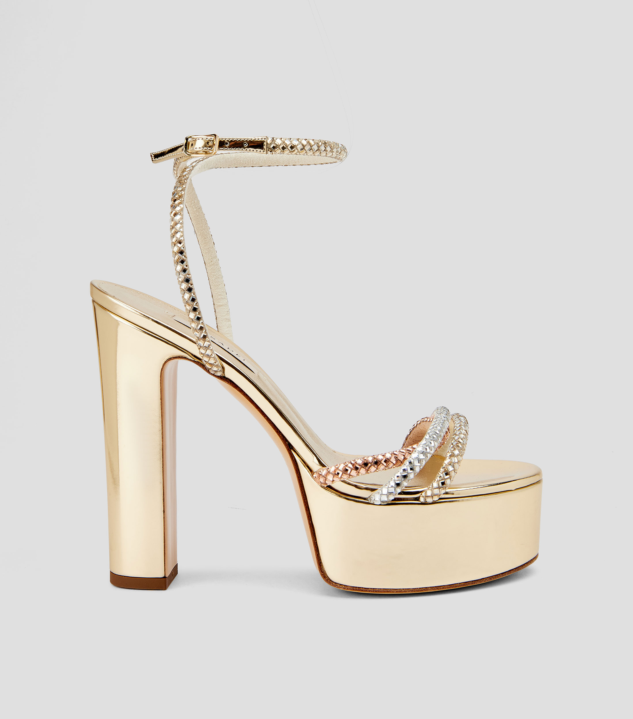 Sandalias con tacón alto cuadrado Mujer