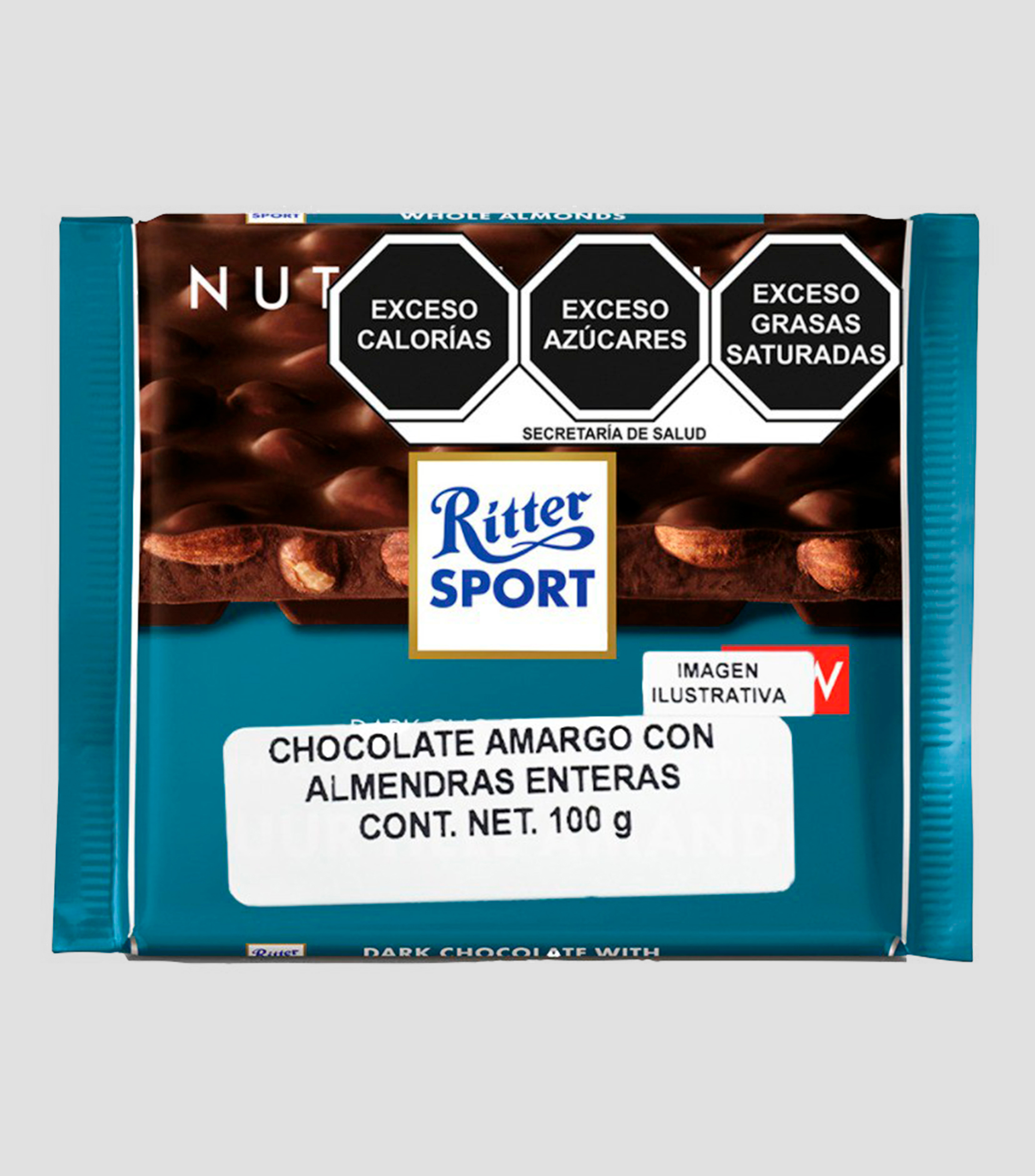 Chocolate amargo con almendras, 100 g