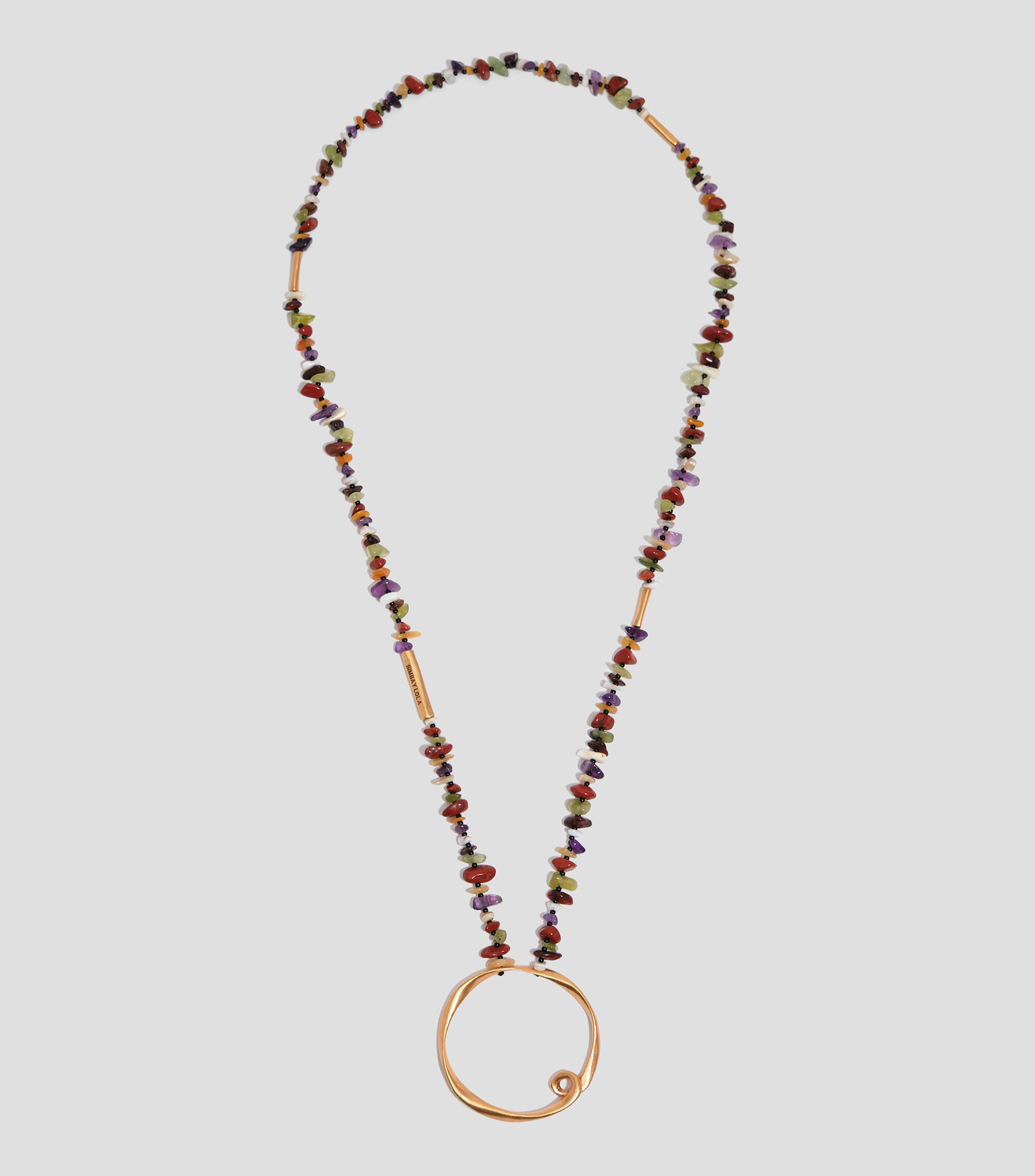 Collar piedras dorado mate Mujer