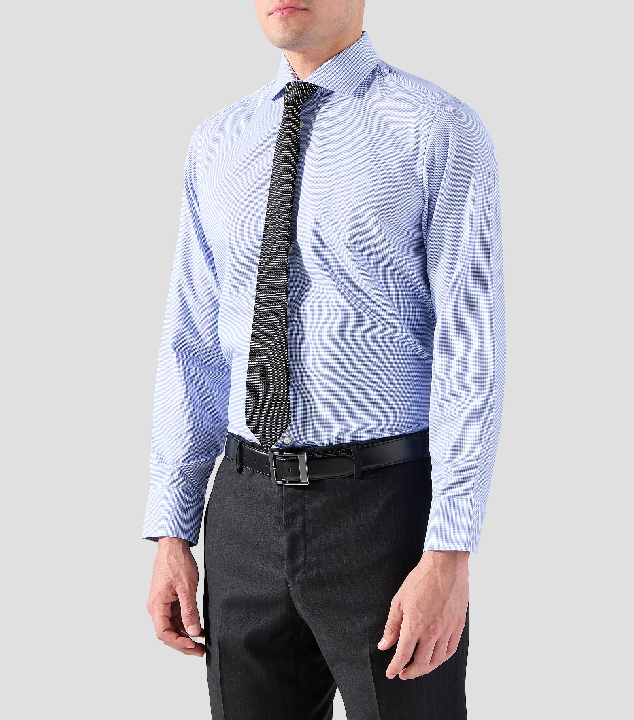 Camisa de vestir microdiseño manga larga Hombre
