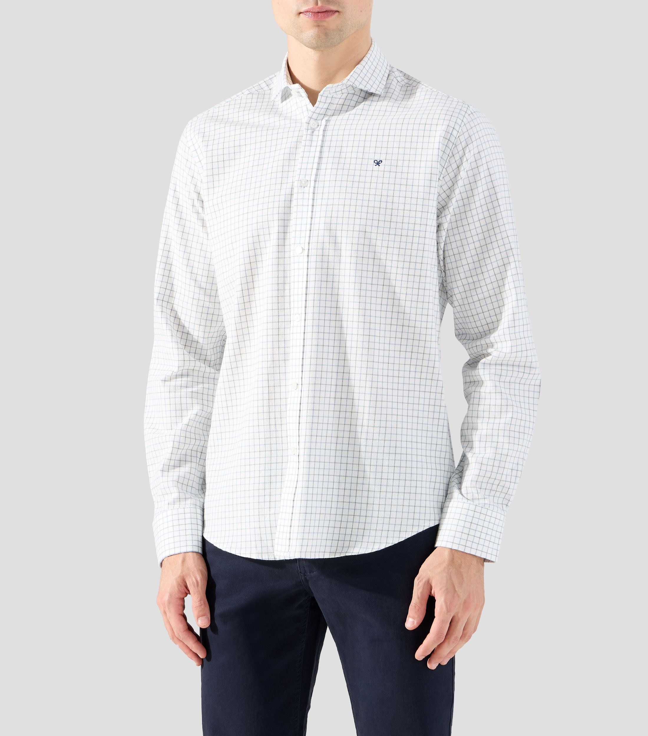 Camisa con cuadros manga larga Hombre