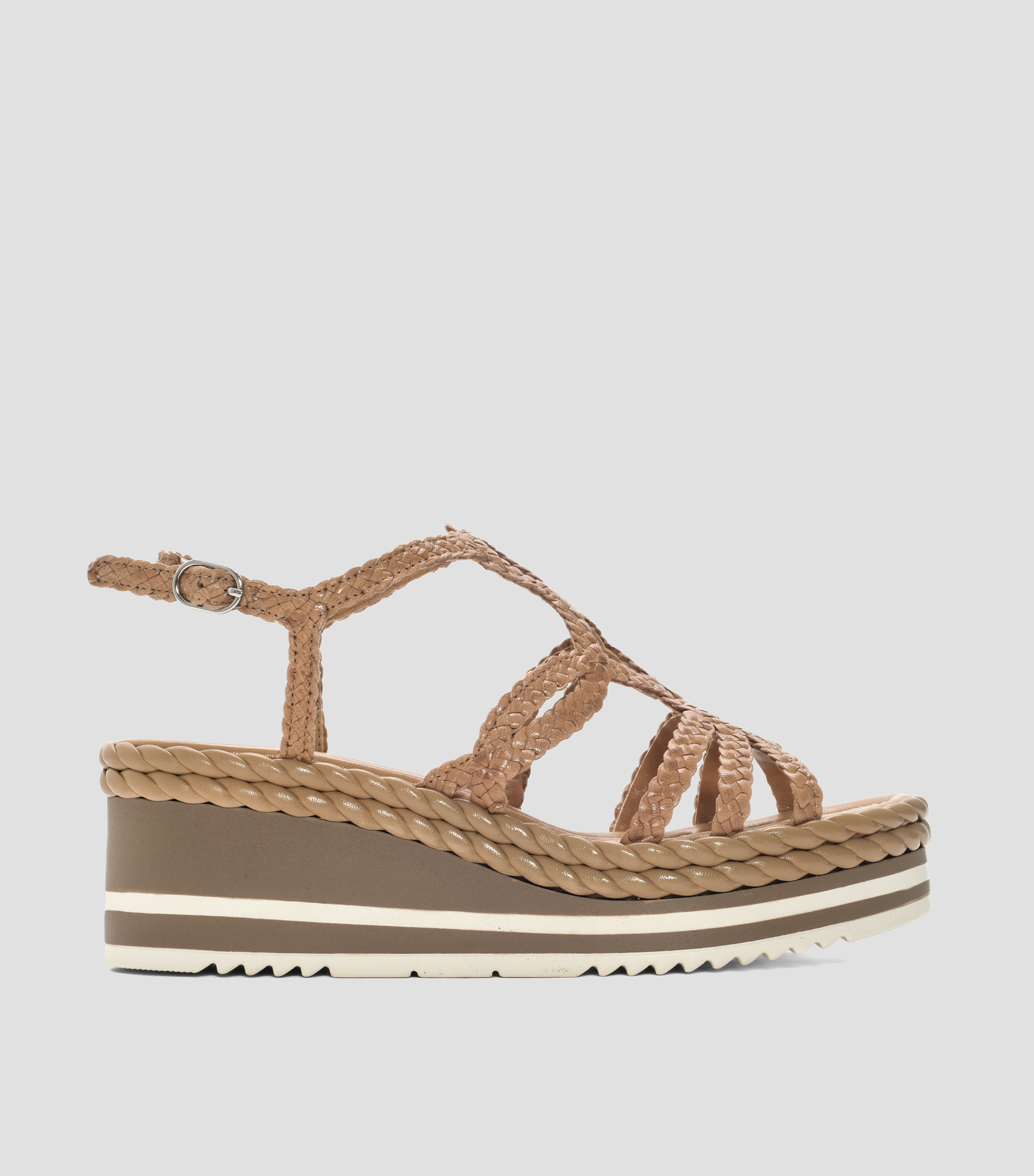 Sandalias con tacón medio de cuña y plataforma Padova Mujer