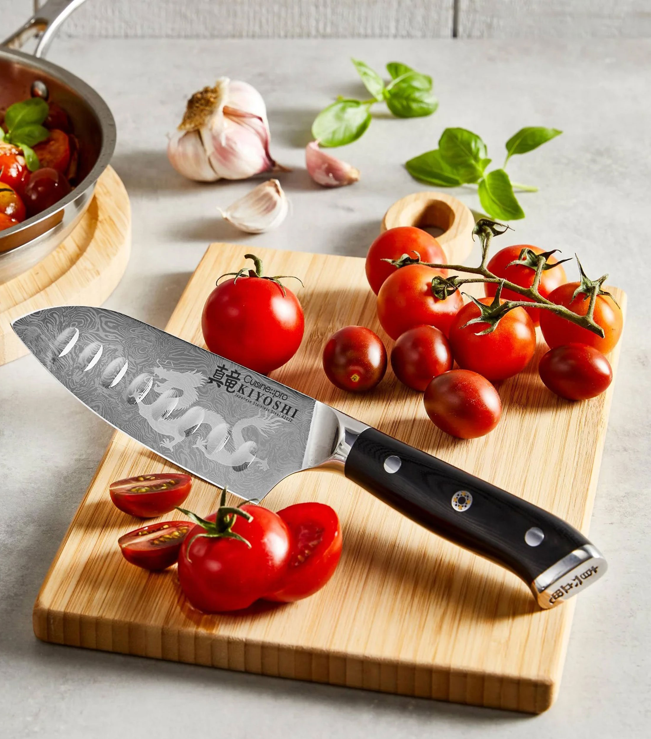 Cuchillo santoku Kiyoshi en acero inoxidable