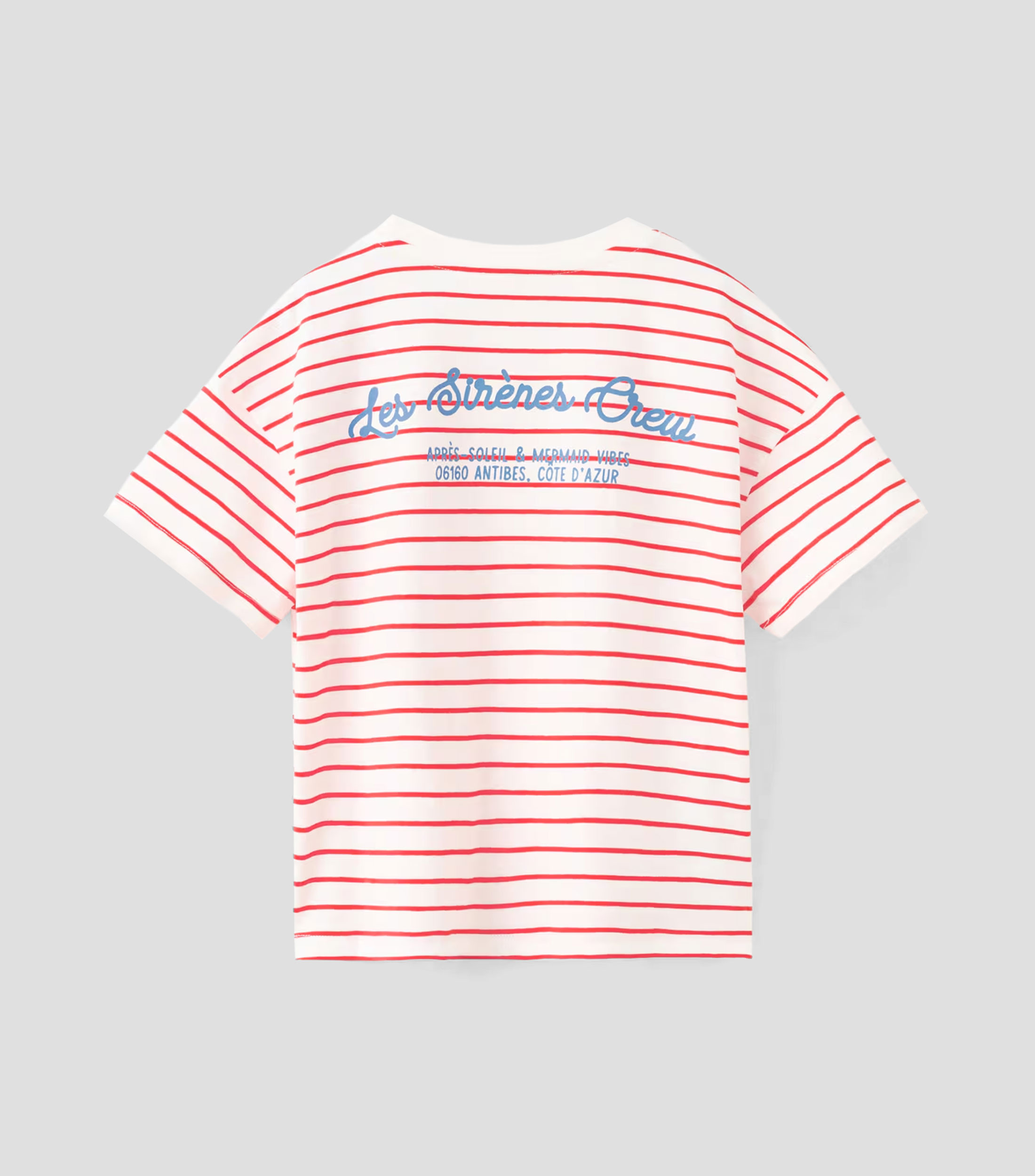 Playera cuello redondo manga corta de rayas Niña
