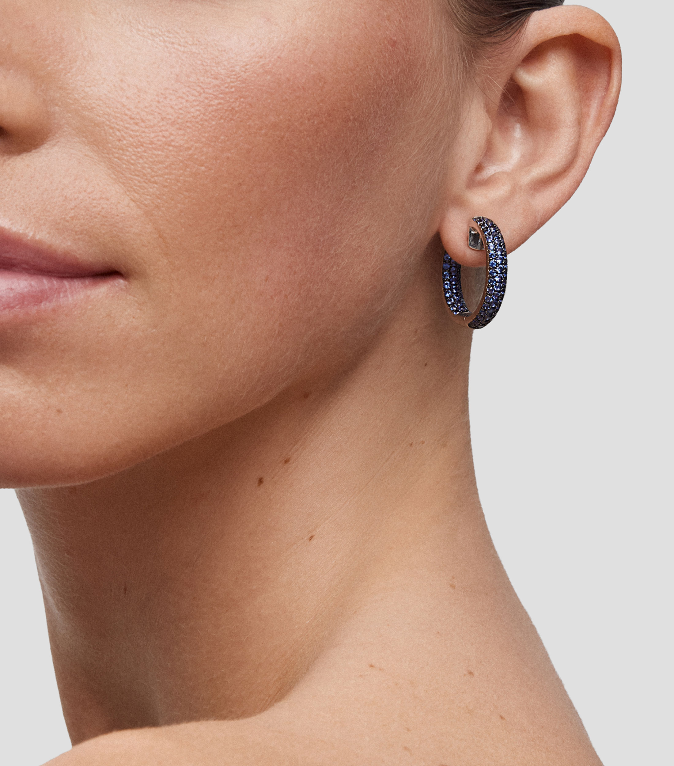 Pendientes en plata .925 con zafiro Mujer