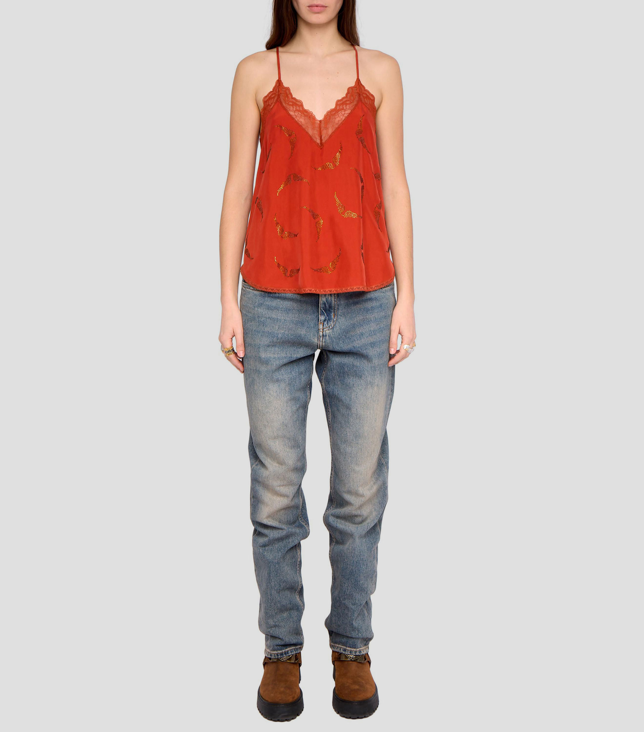 Blusa lisa sin mangas Mujer