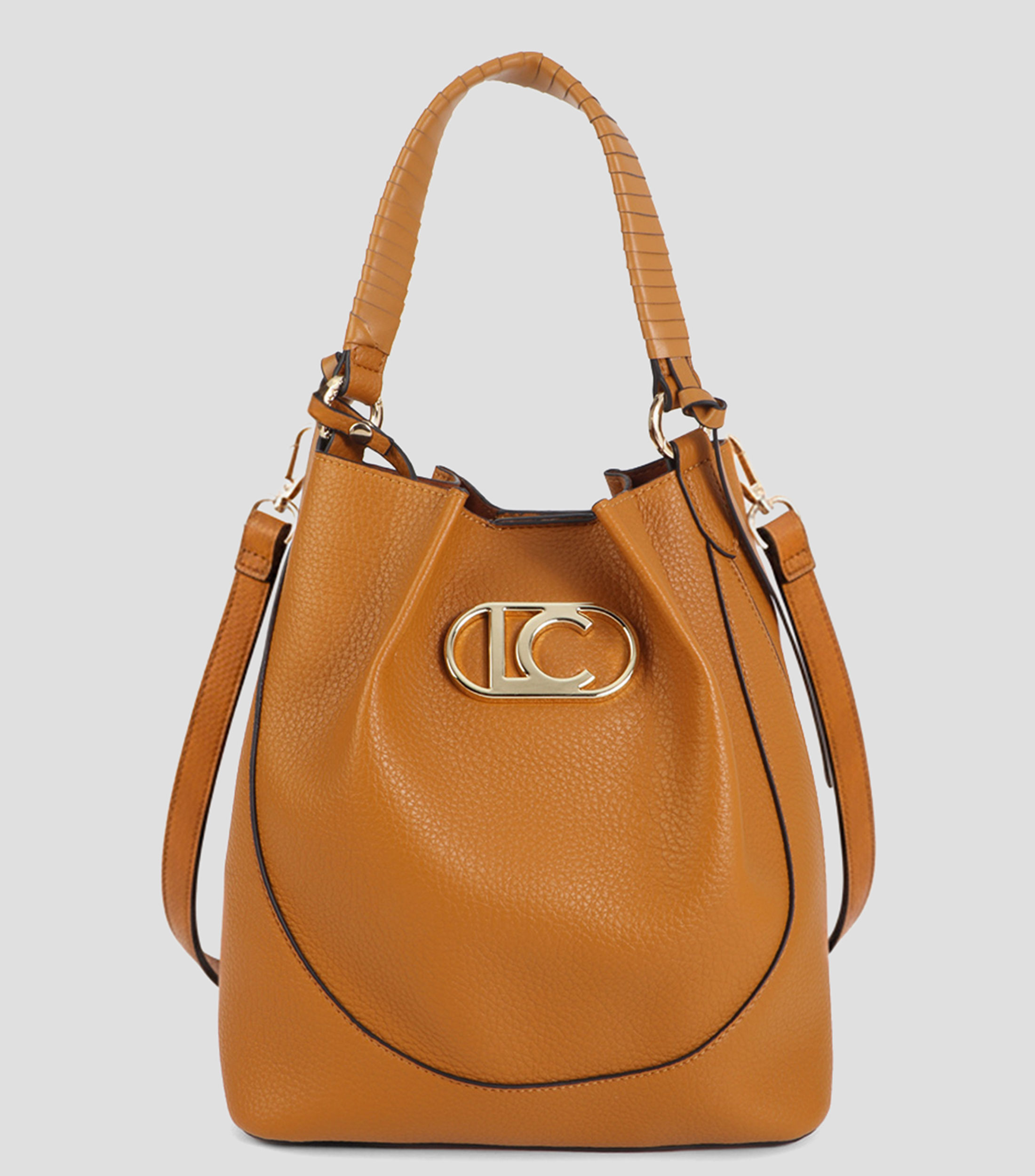 Bolsa hobo café lisa Mujer