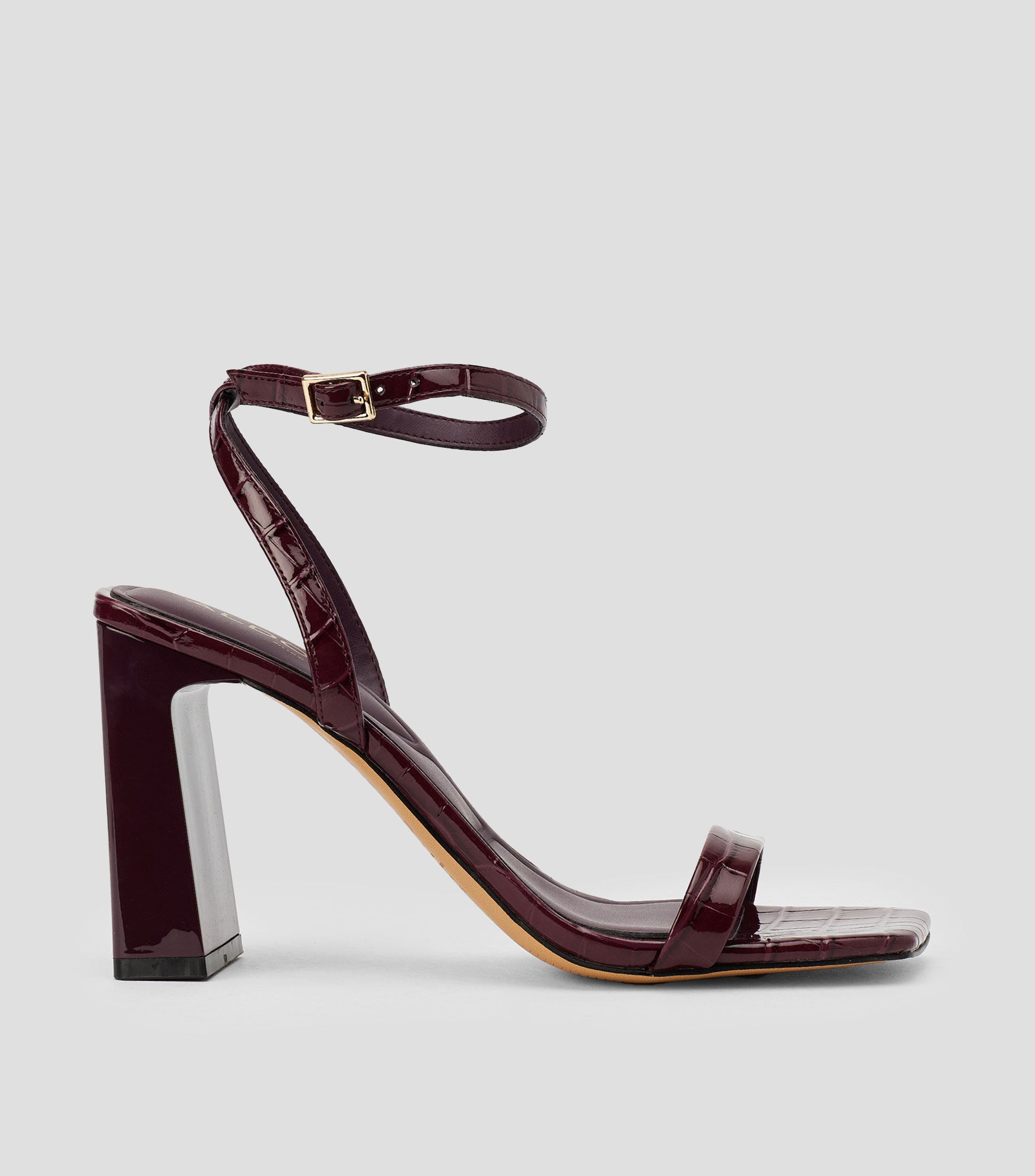 Sandalias slingback con tacón ancho de 10 cm Mujer