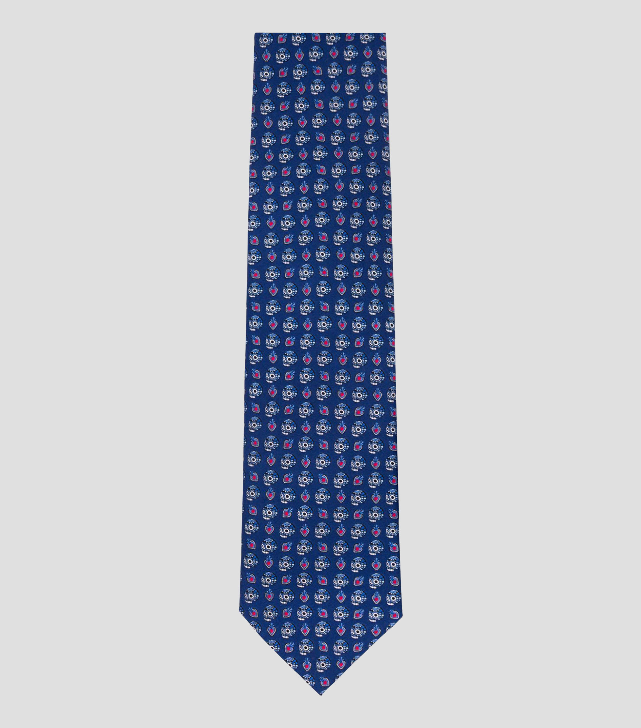 Corbata ancha en seda Día de Muertos Calaverita