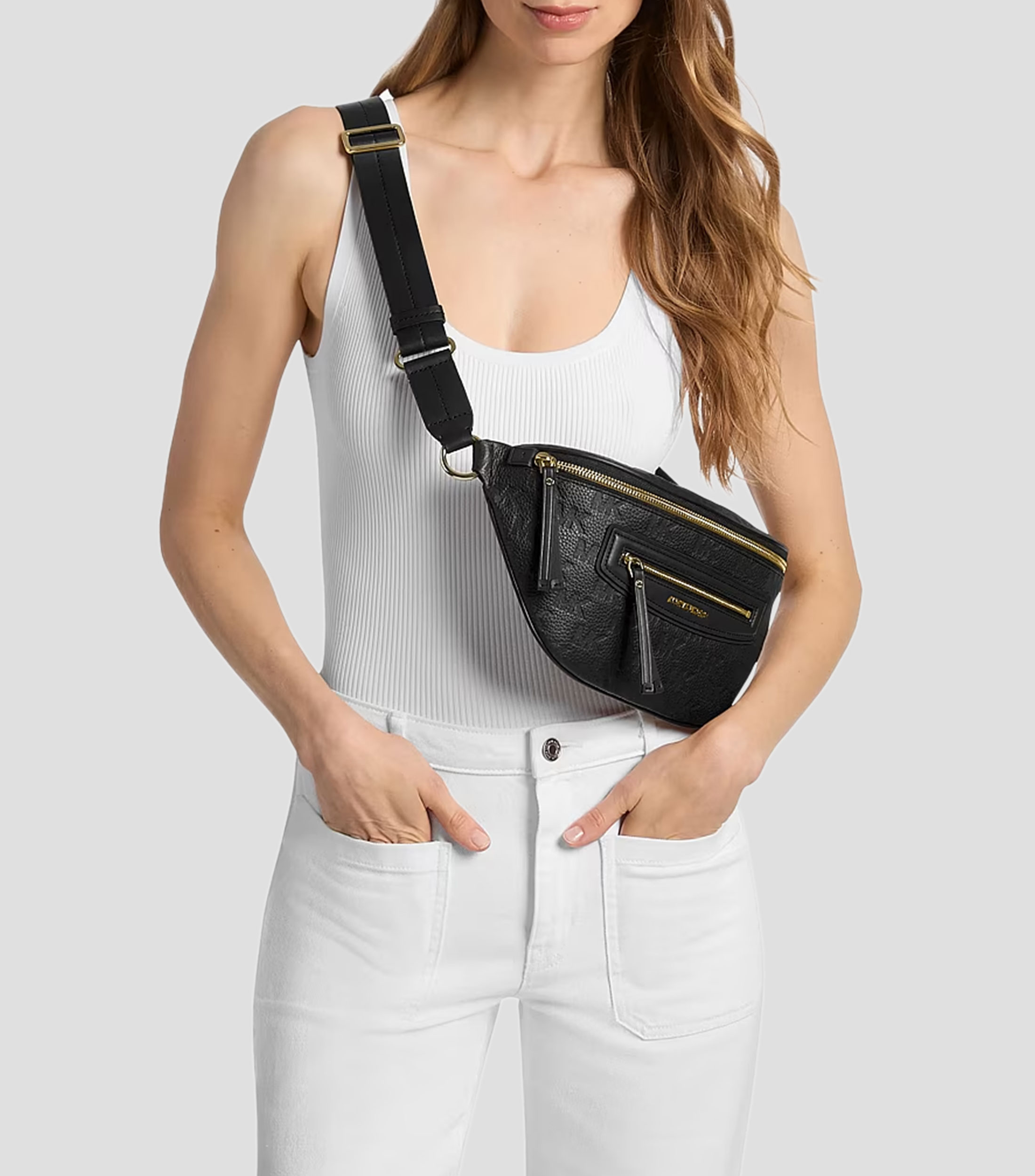 Bolsa messenger en piel Jet Set Travel estampada Mujer