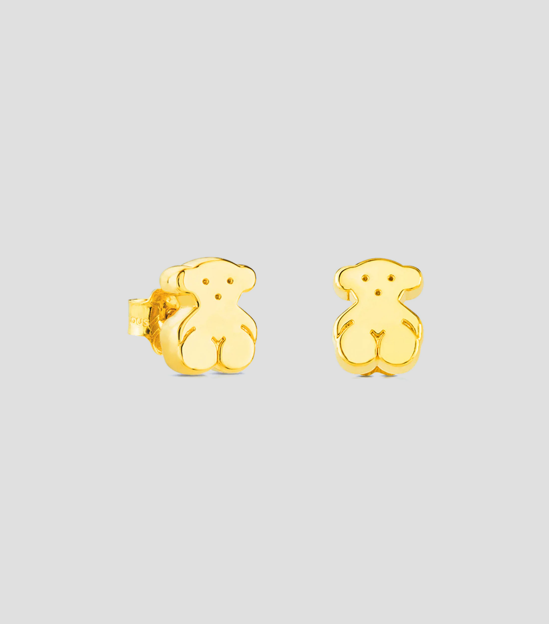 Aretes en oro amarillo de 18 Kilates con forma de oso Mujer