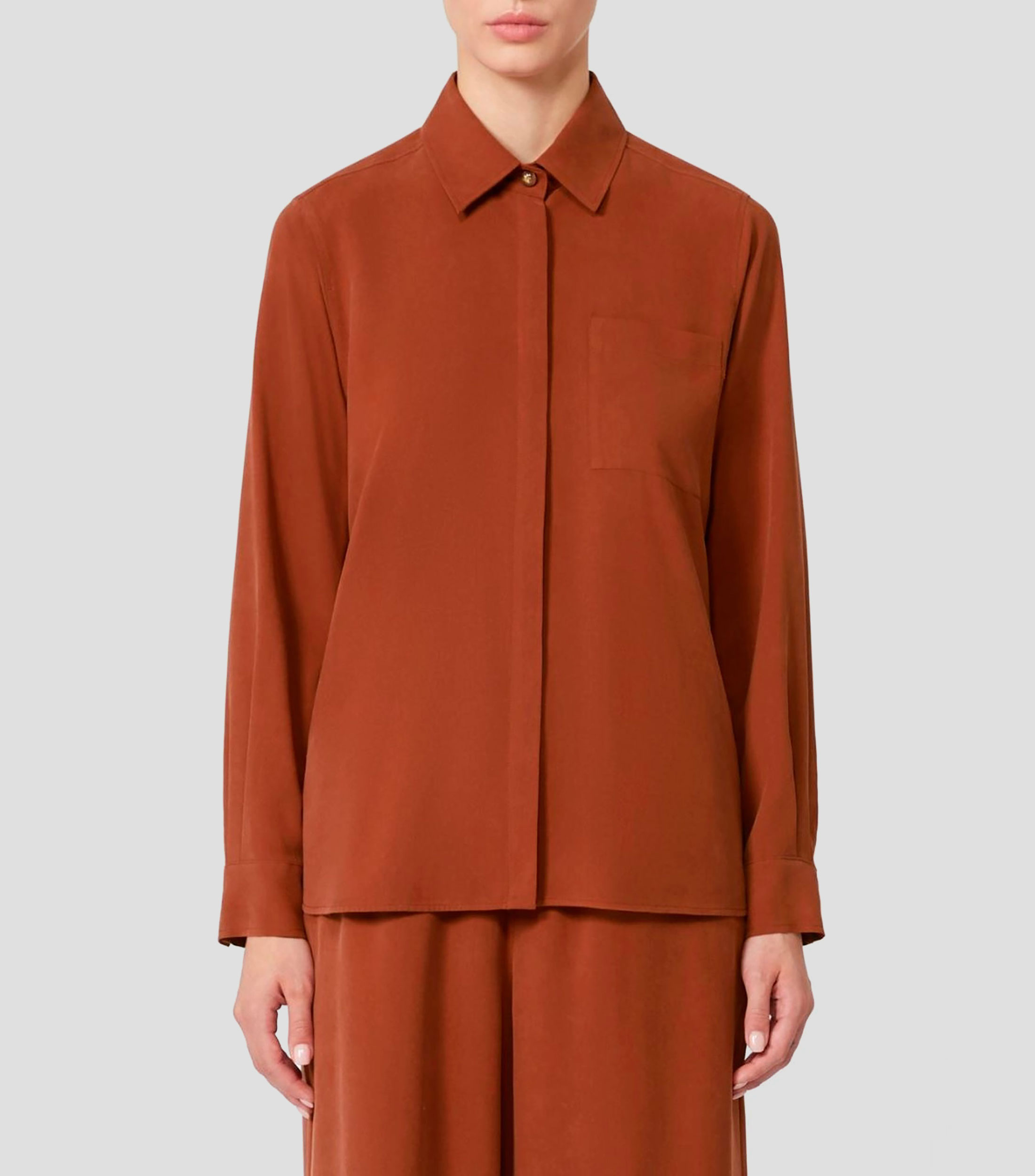 Camisa liso manga larga Mujer